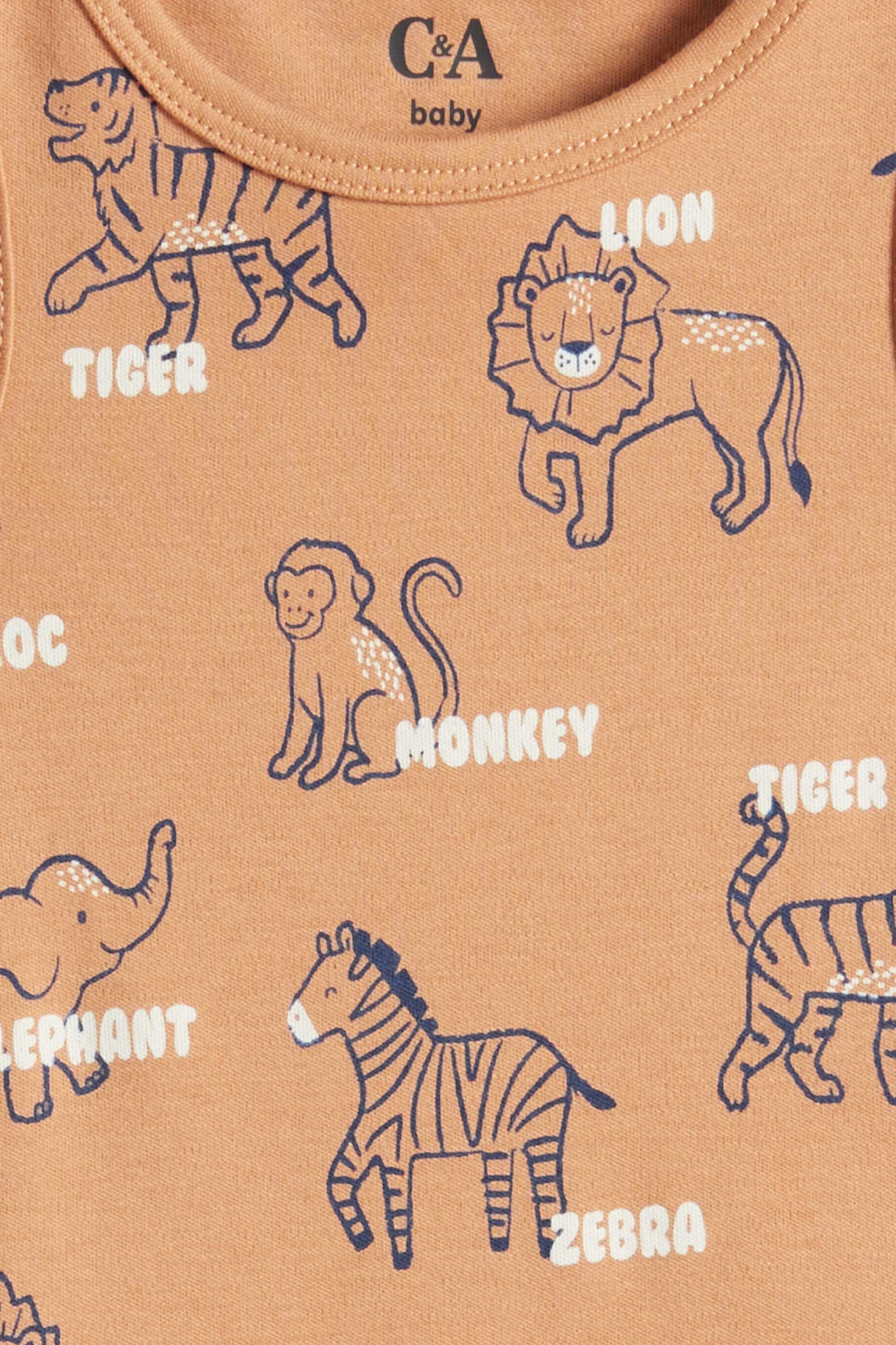 Multipack of 3 - wild animals - baby bodysuit multicoloured