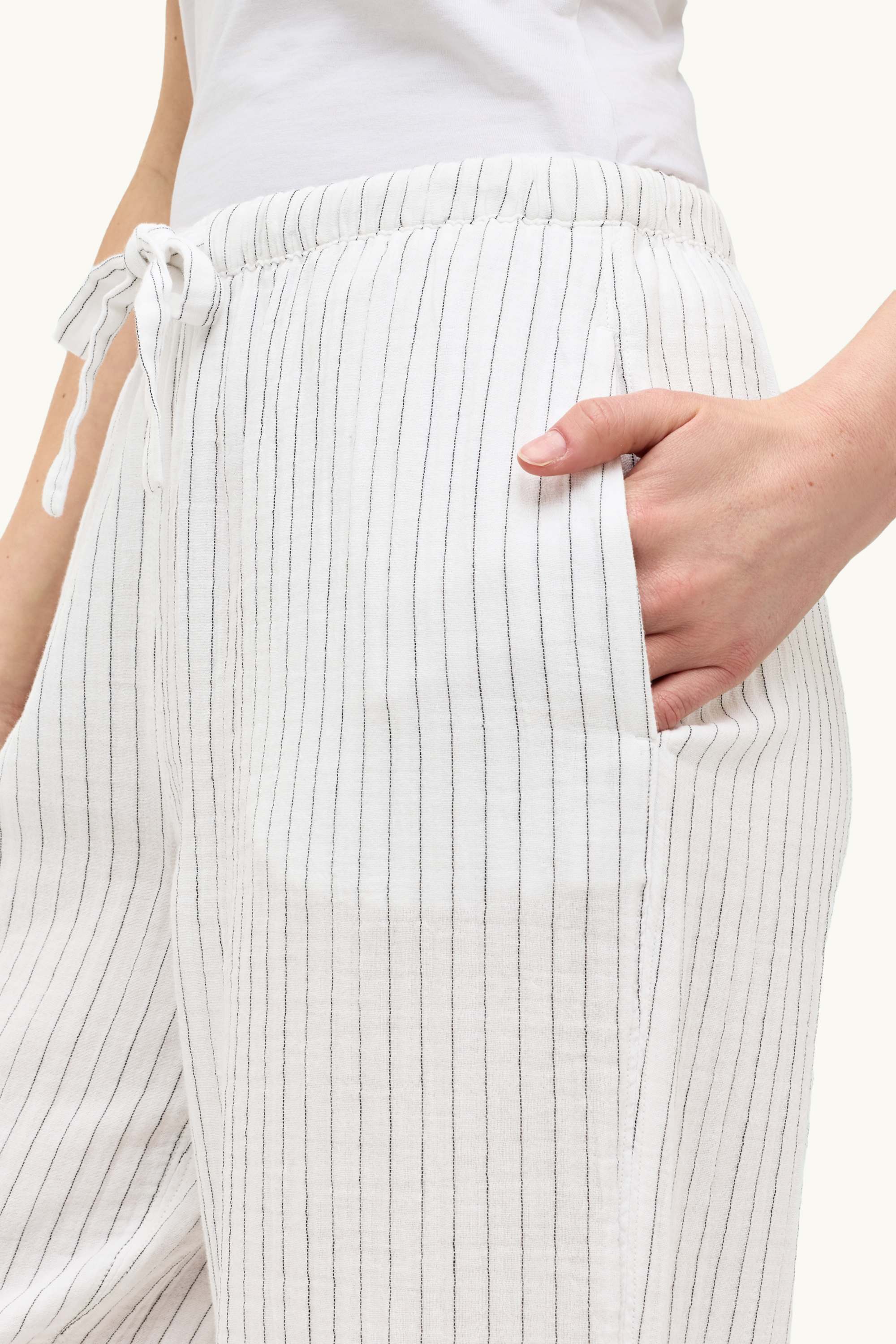 Pyjama bottoms - striped white