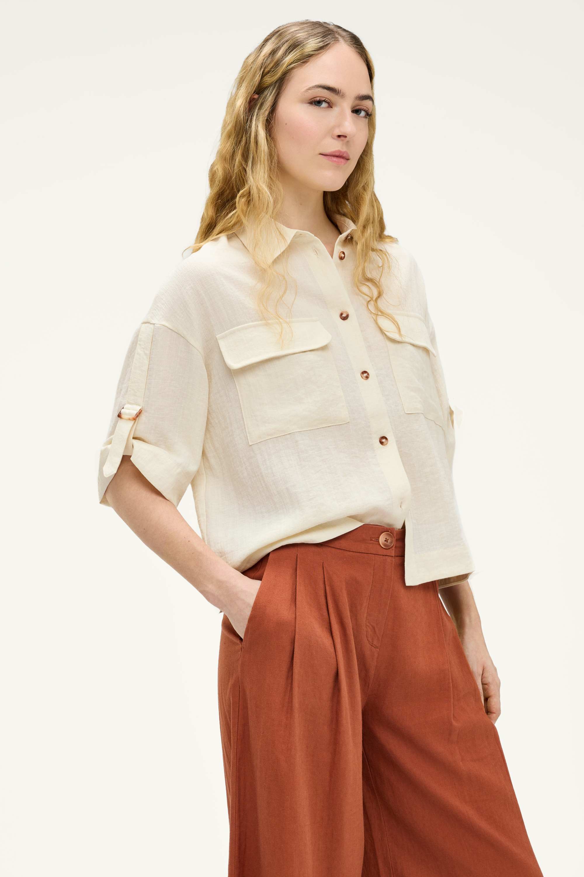 Shirt blouse cremewhite