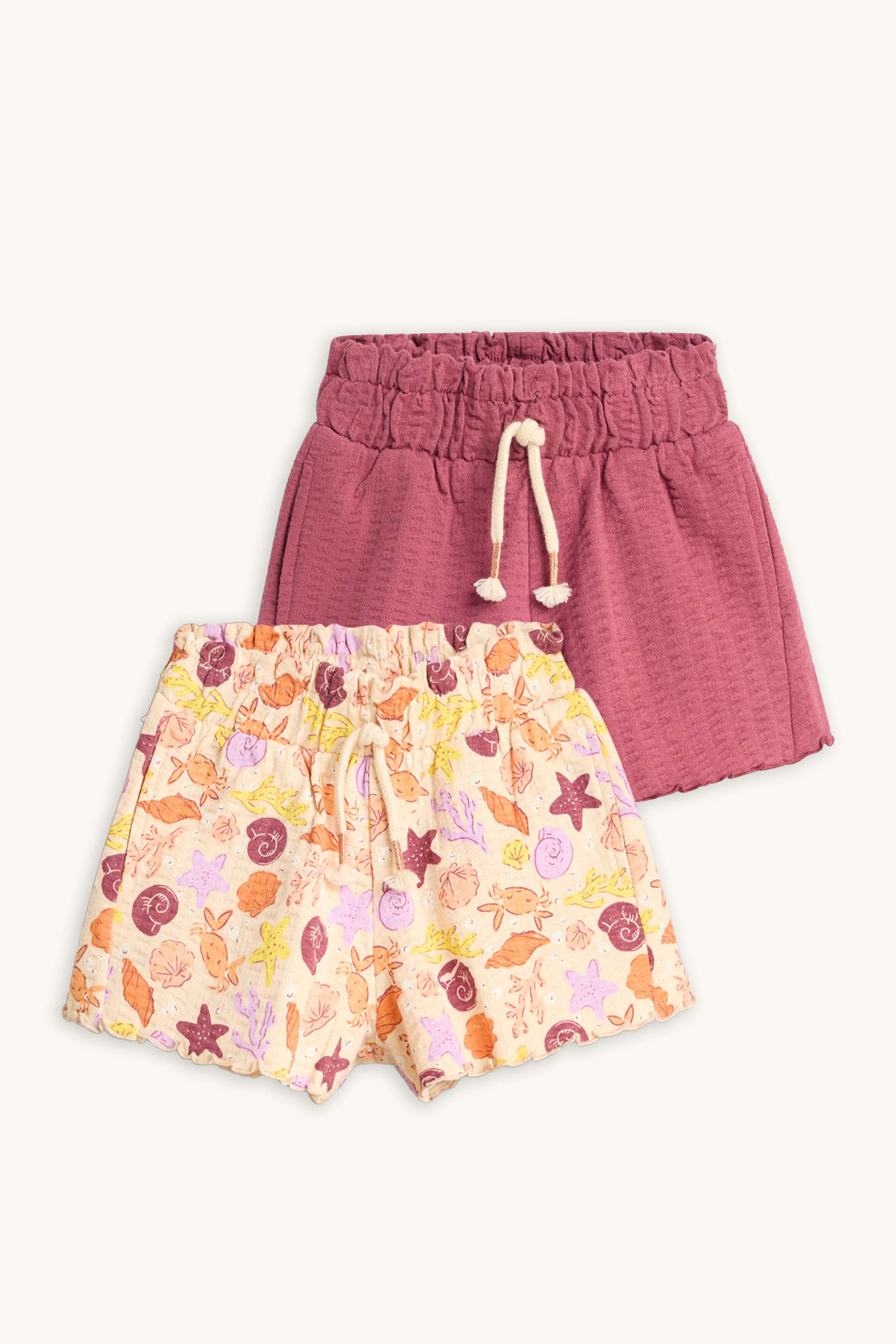 Multipack of 2 - sea - shorts - textured light red