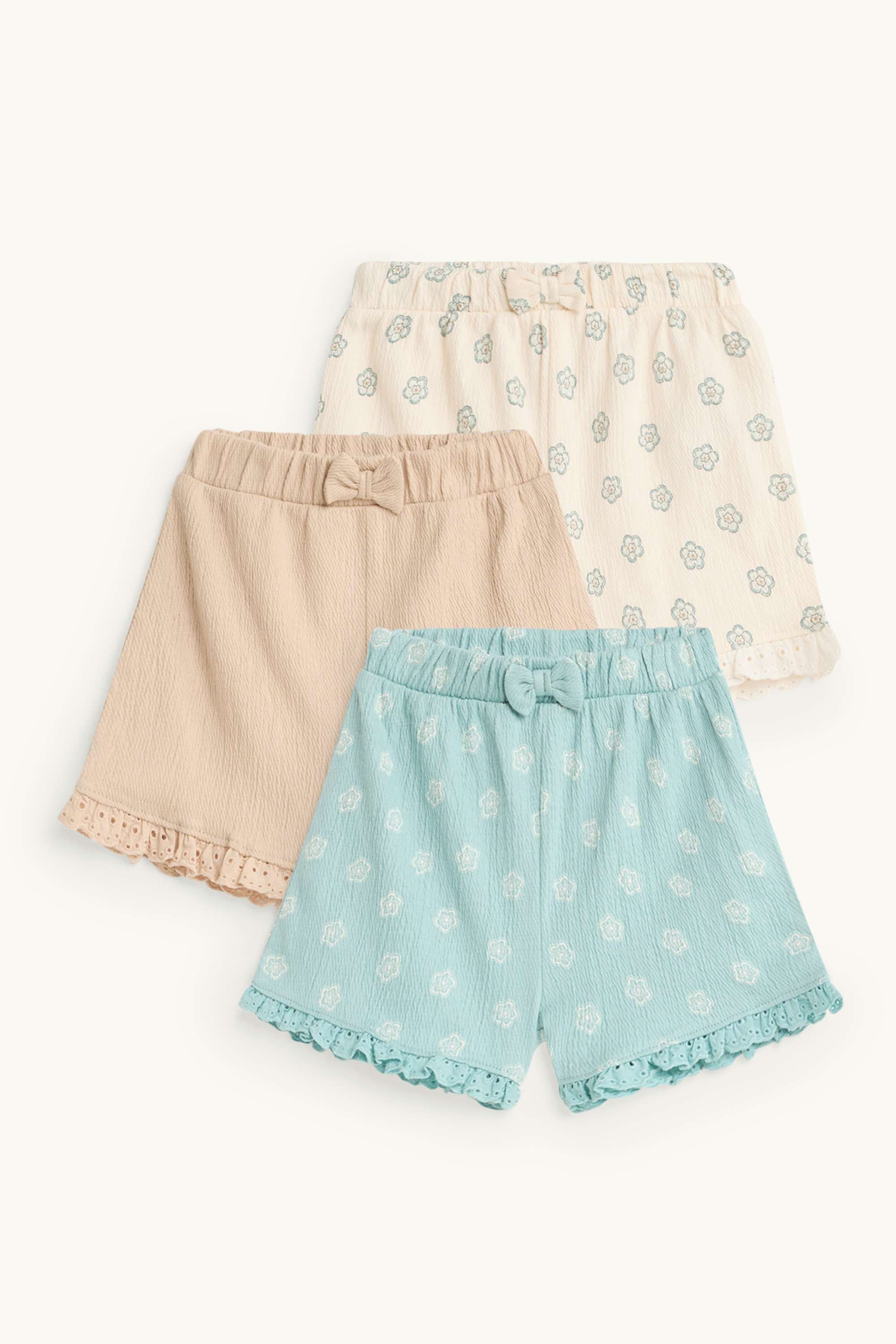 Multipack of 3 - flowers - baby shorts rose / light blue