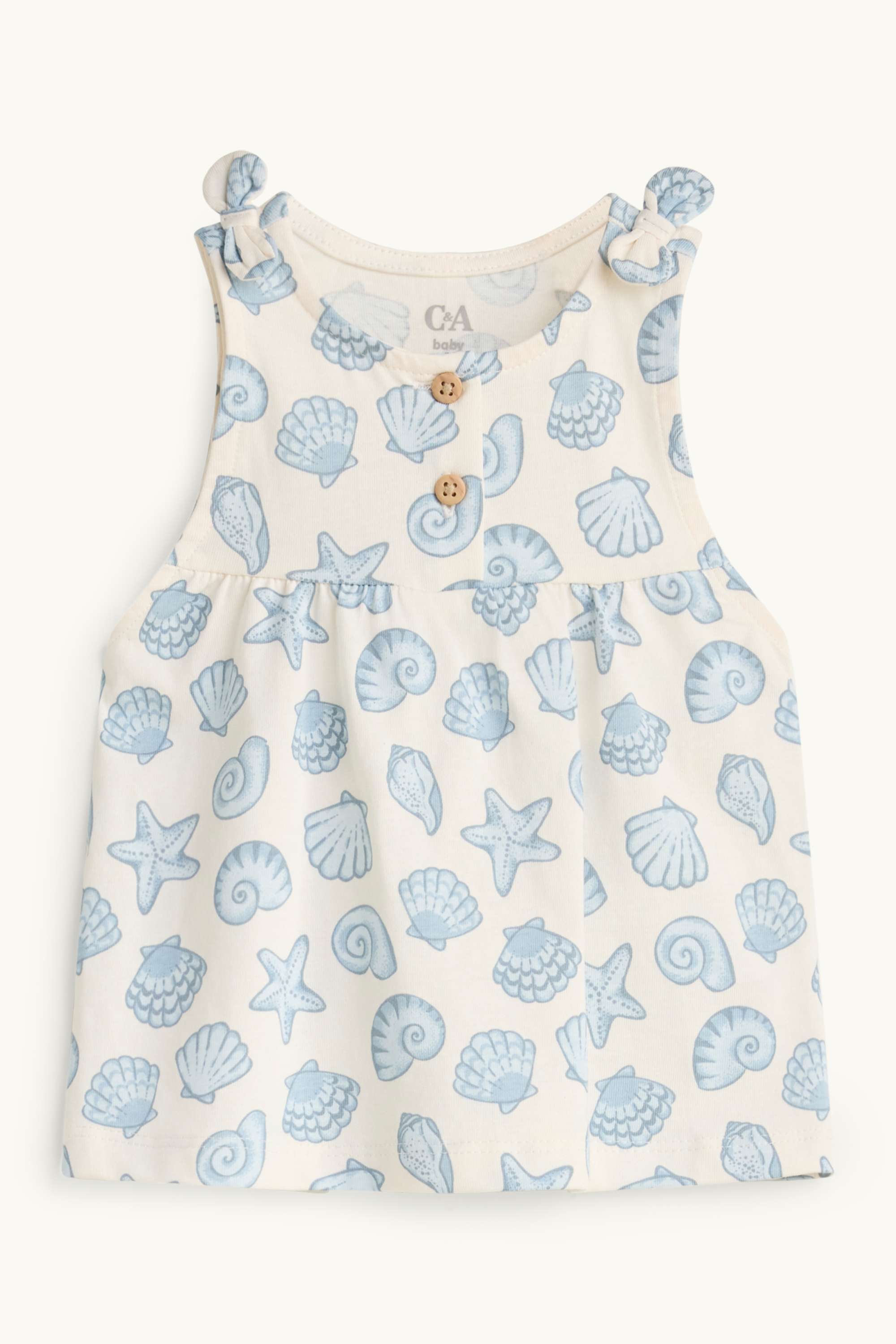 Scallop - baby outfit - 3 piece white / light blue