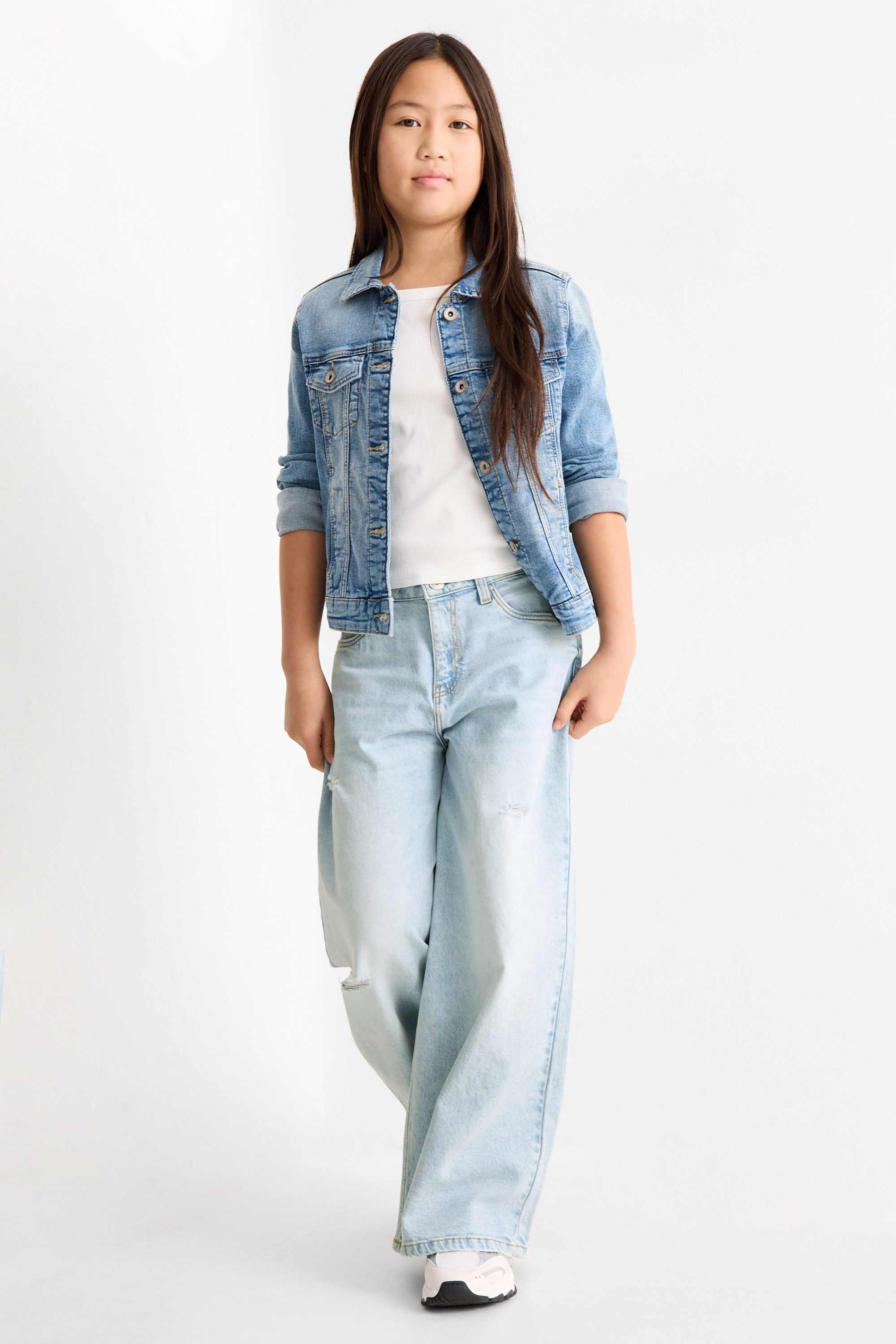 Wide leg jeans denim-light blue