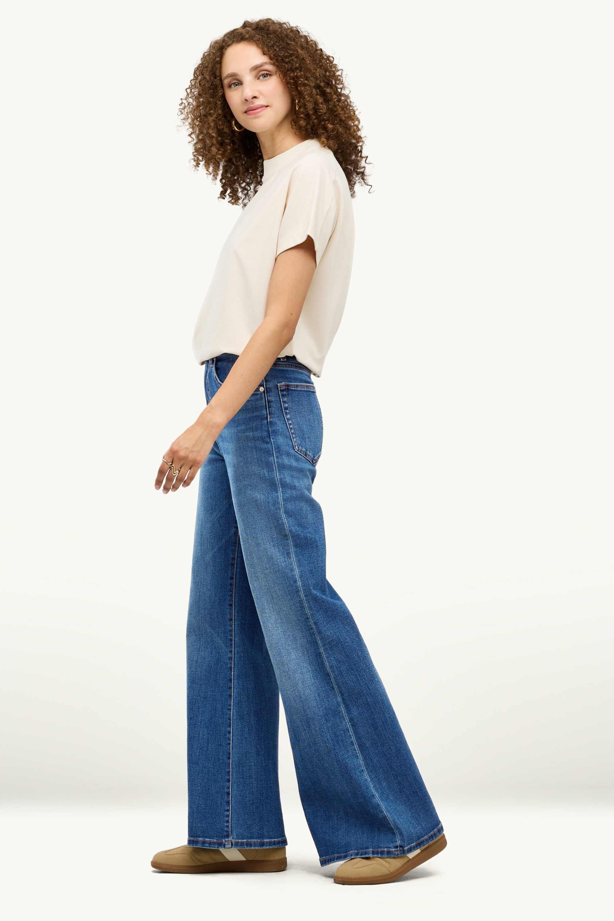 Flared jeans - high waist blue