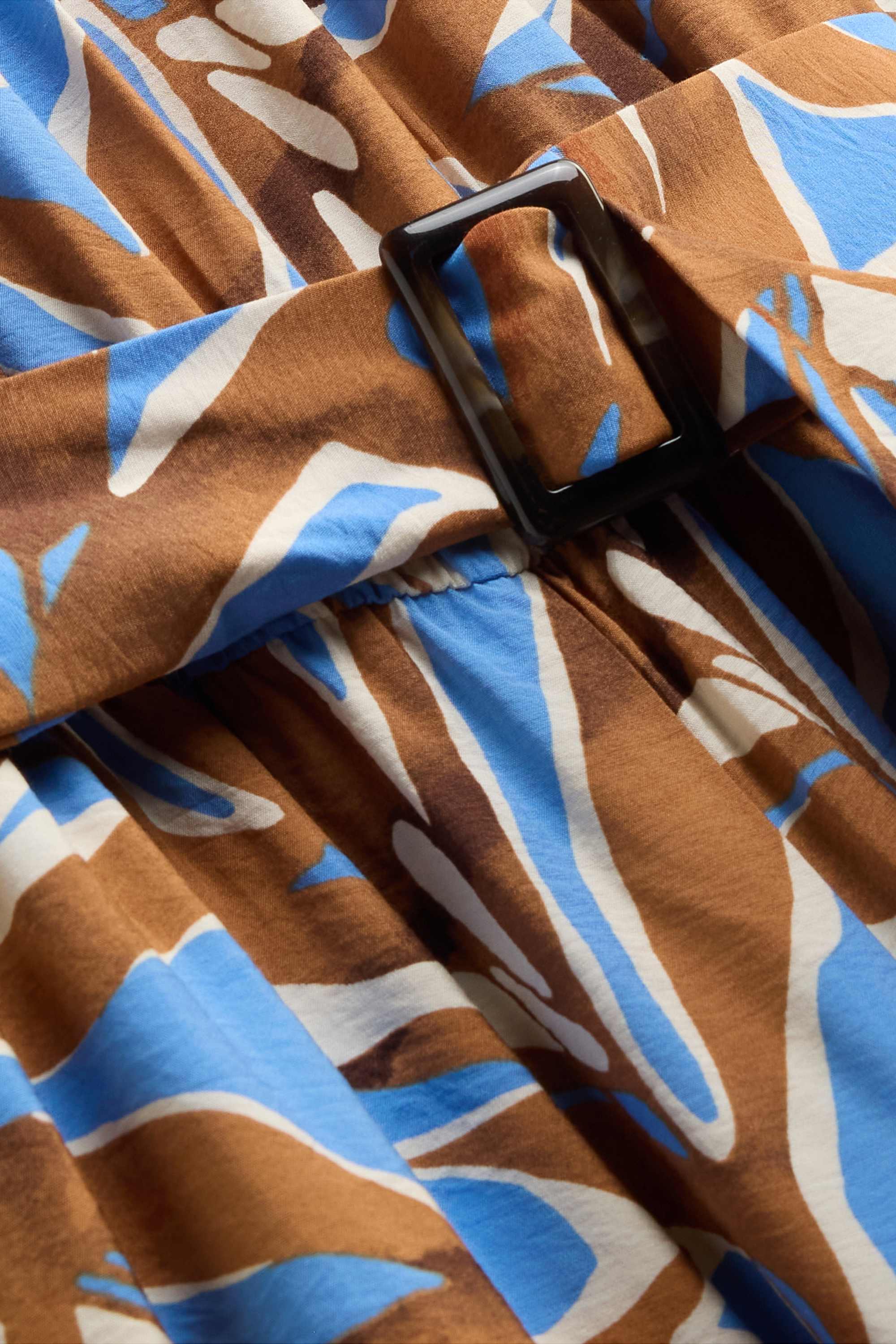 Jumpsuit with belt - patterned brown / blue