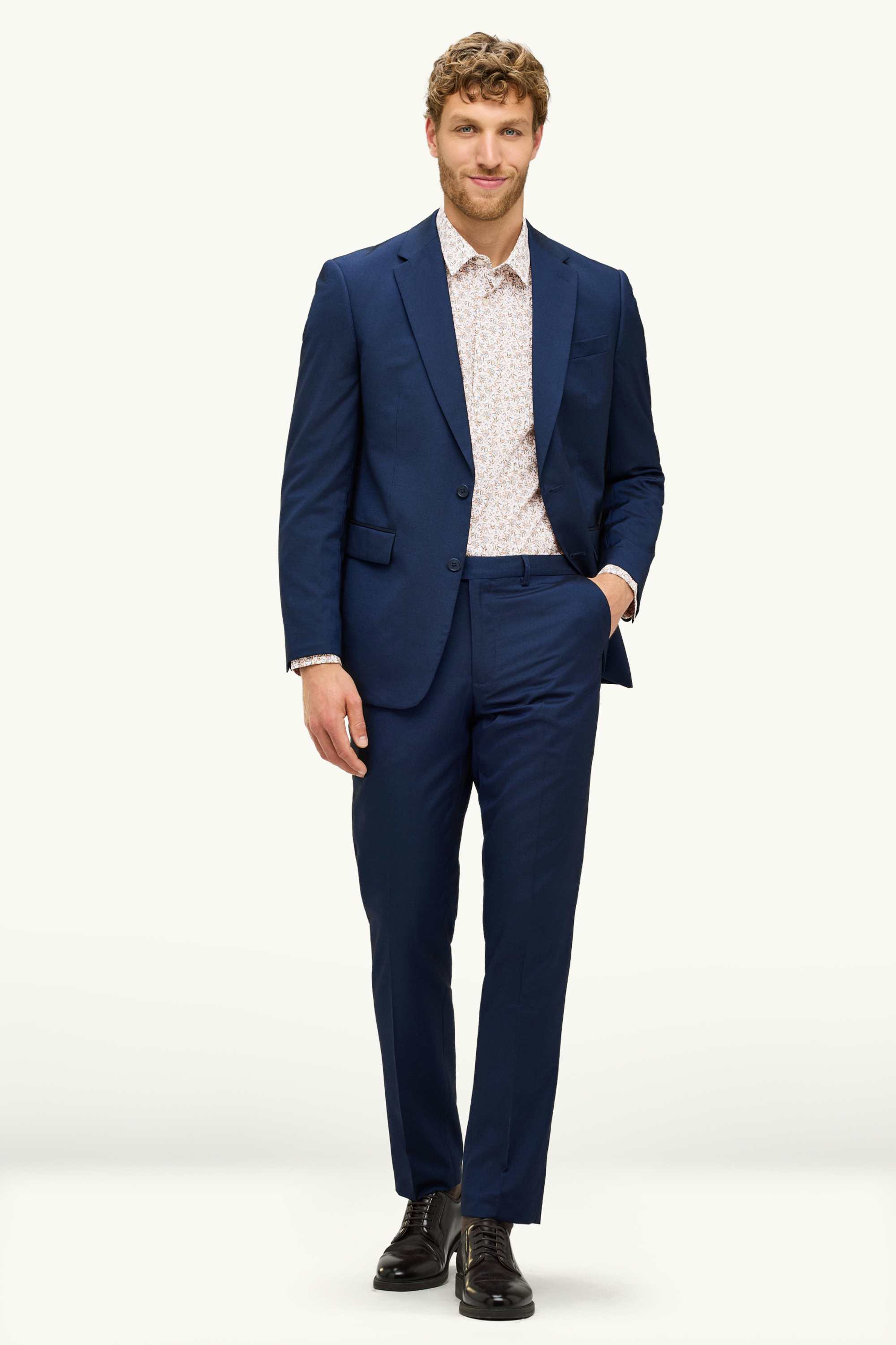 Shirt - regular fit - kent collar light brown