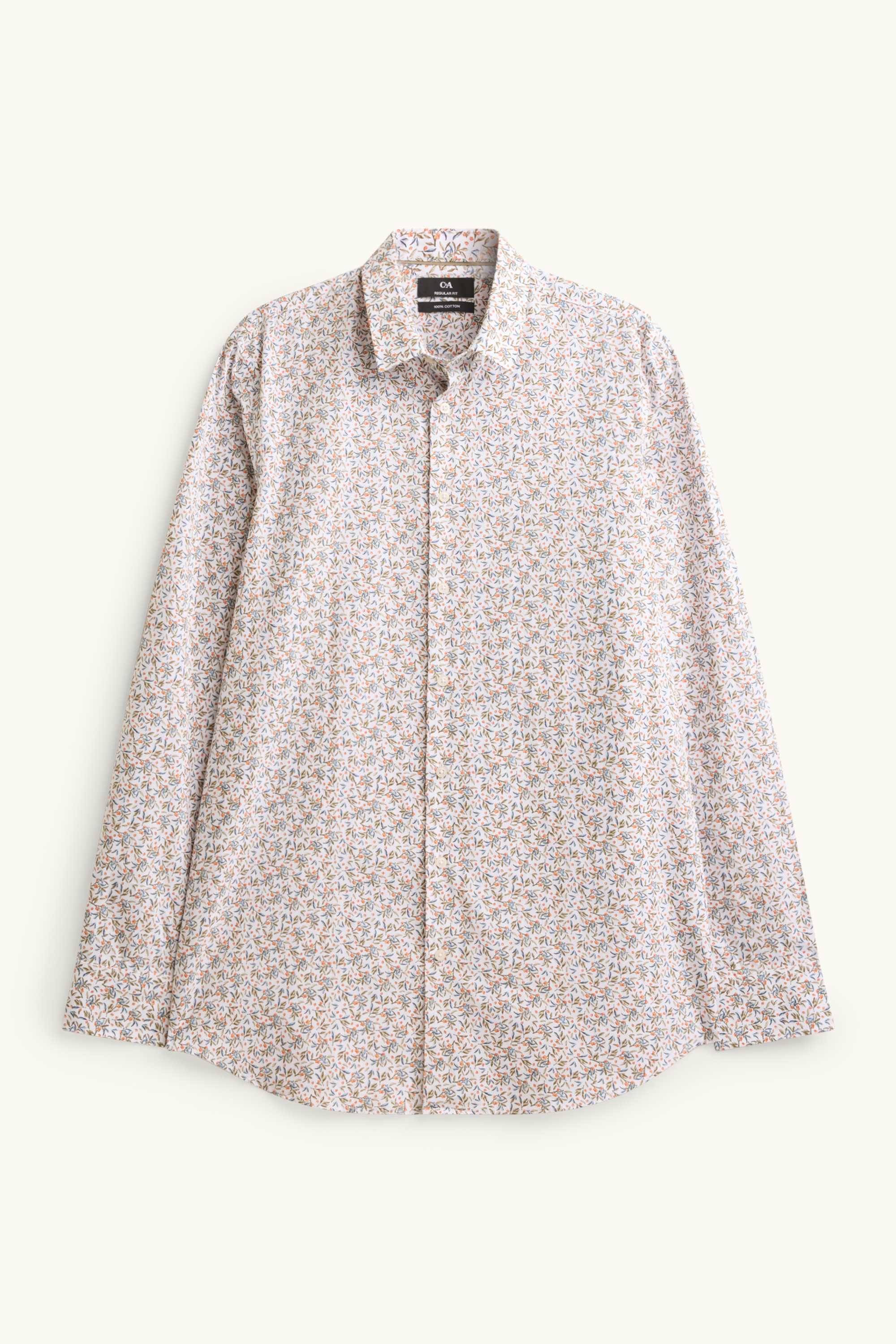 Shirt - regular fit - kent collar light brown