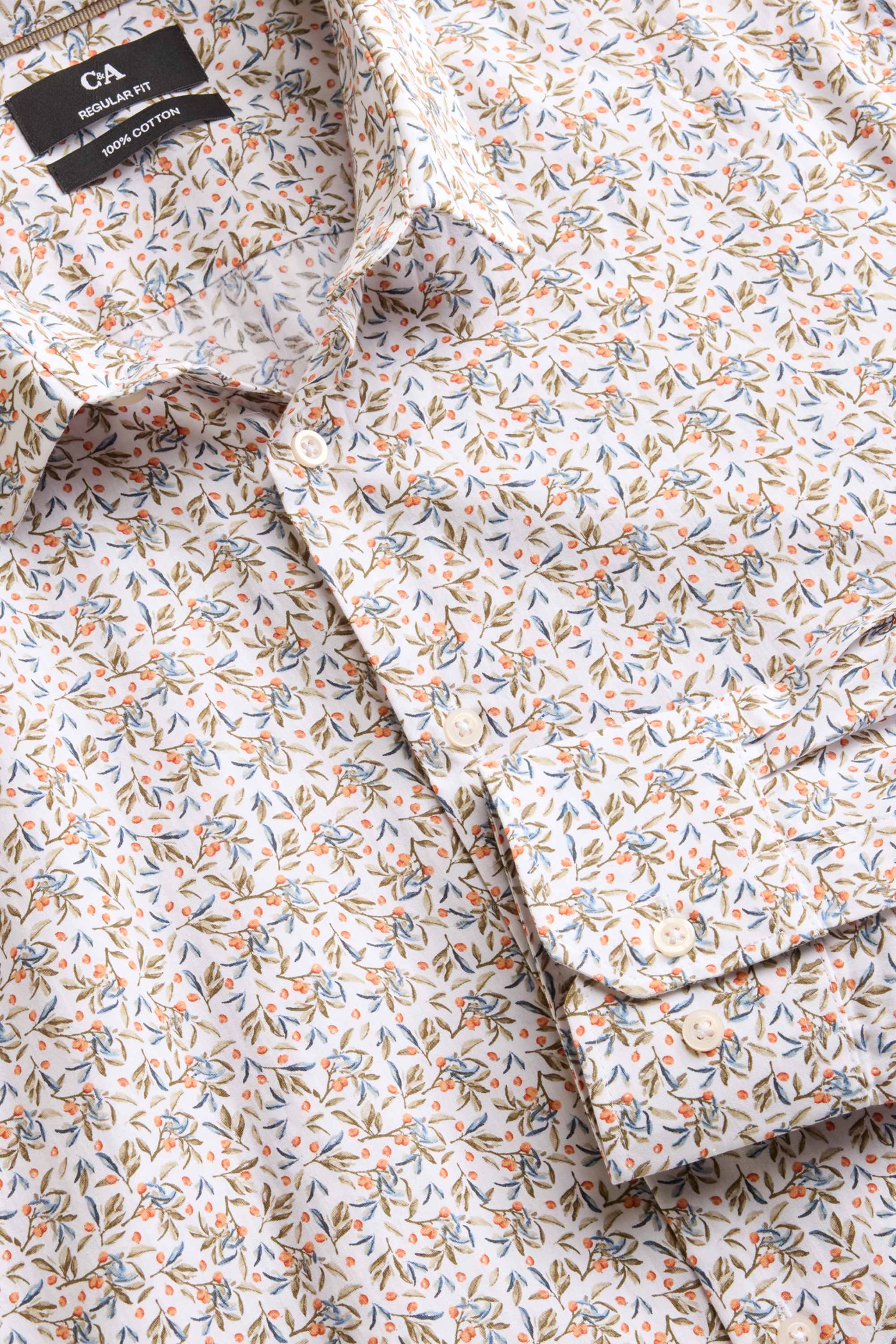Shirt - regular fit - kent collar light brown