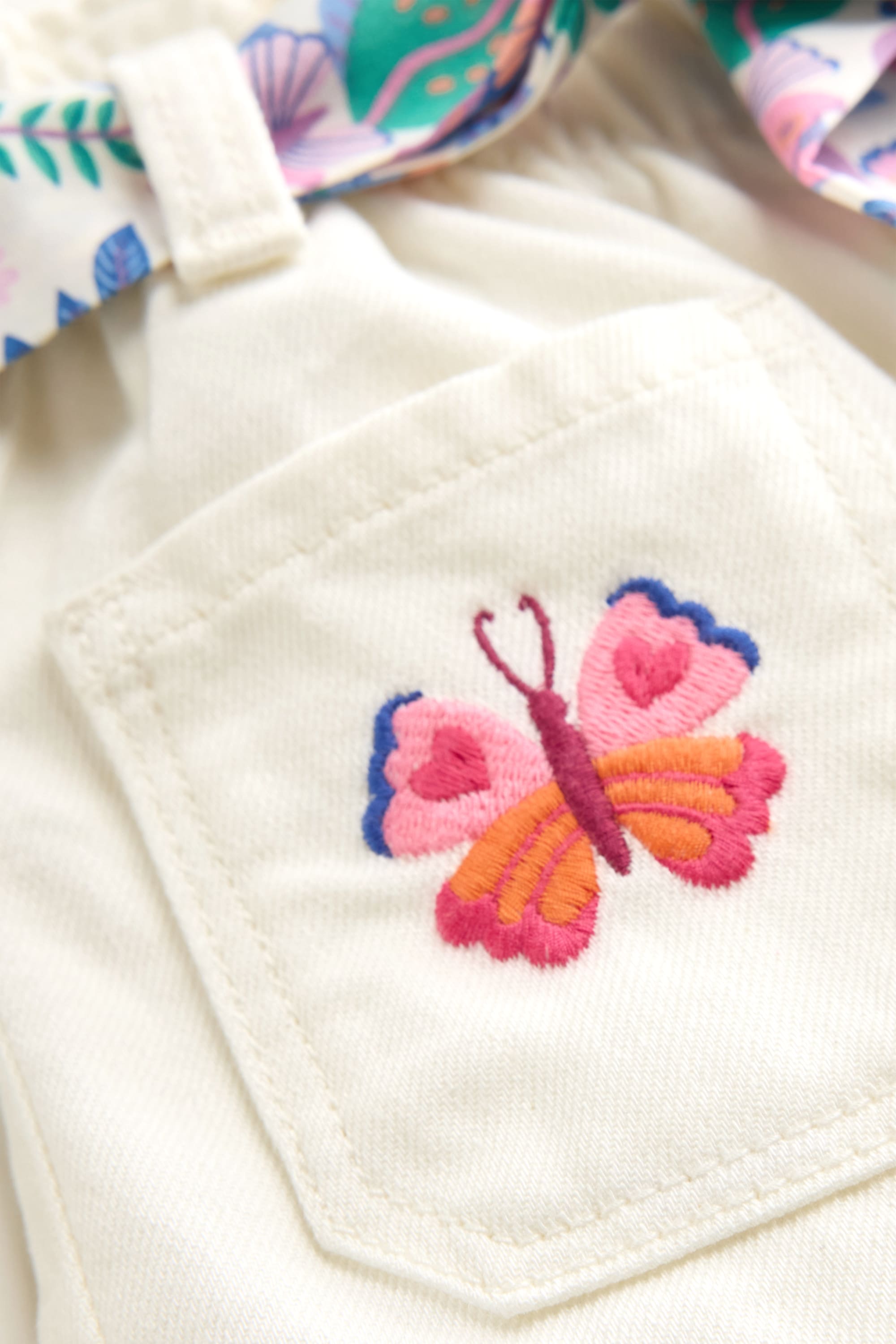 Butterfly - denim shorts white