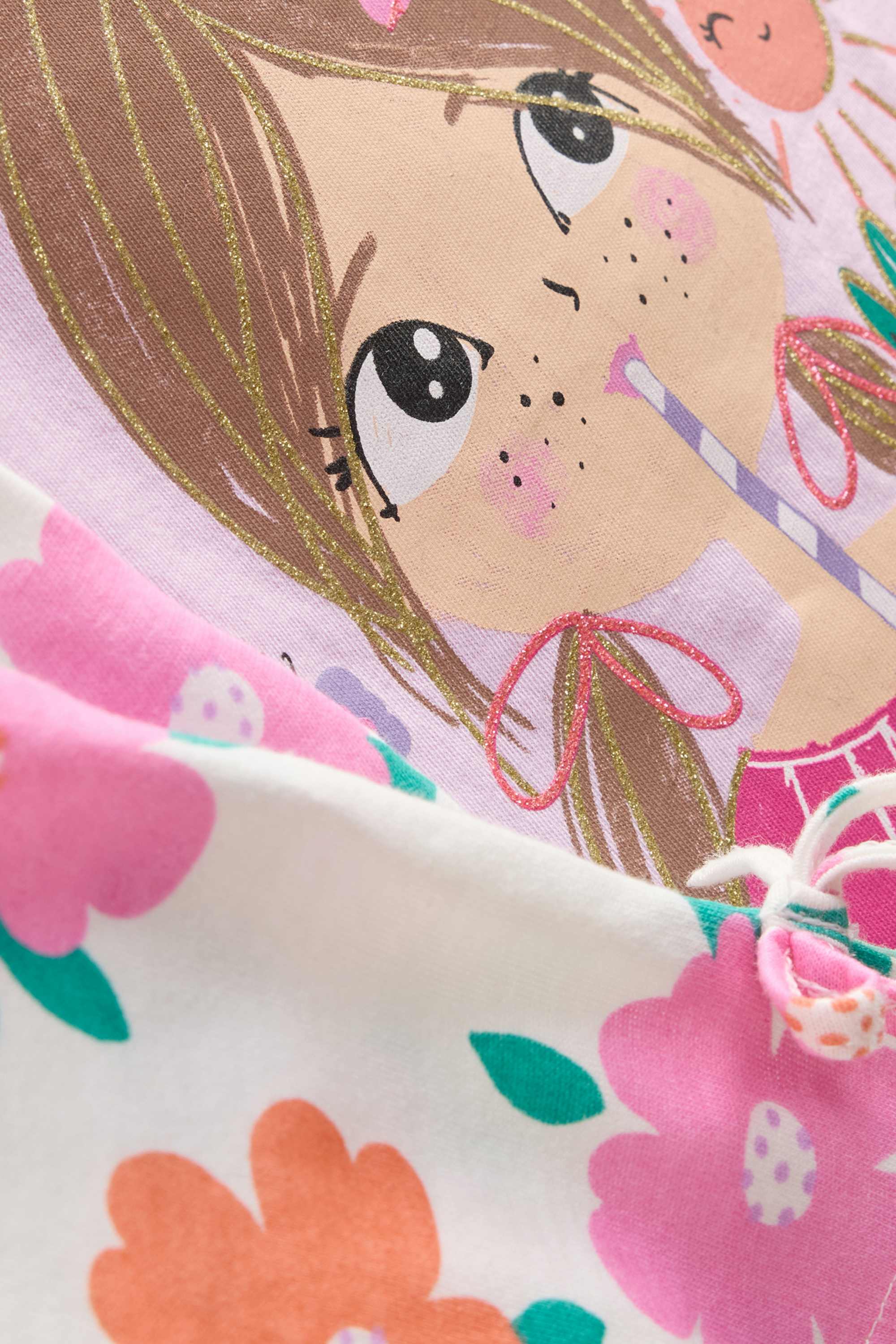 Multipack of 2 - girl and flowers - short sleeve T-shirt purple