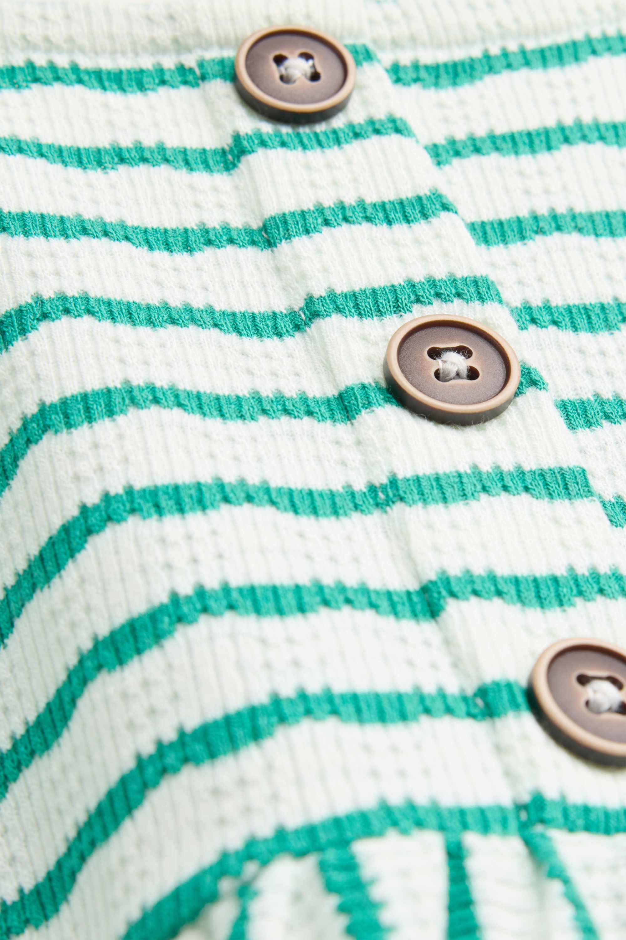 Knitted dress - striped white / green