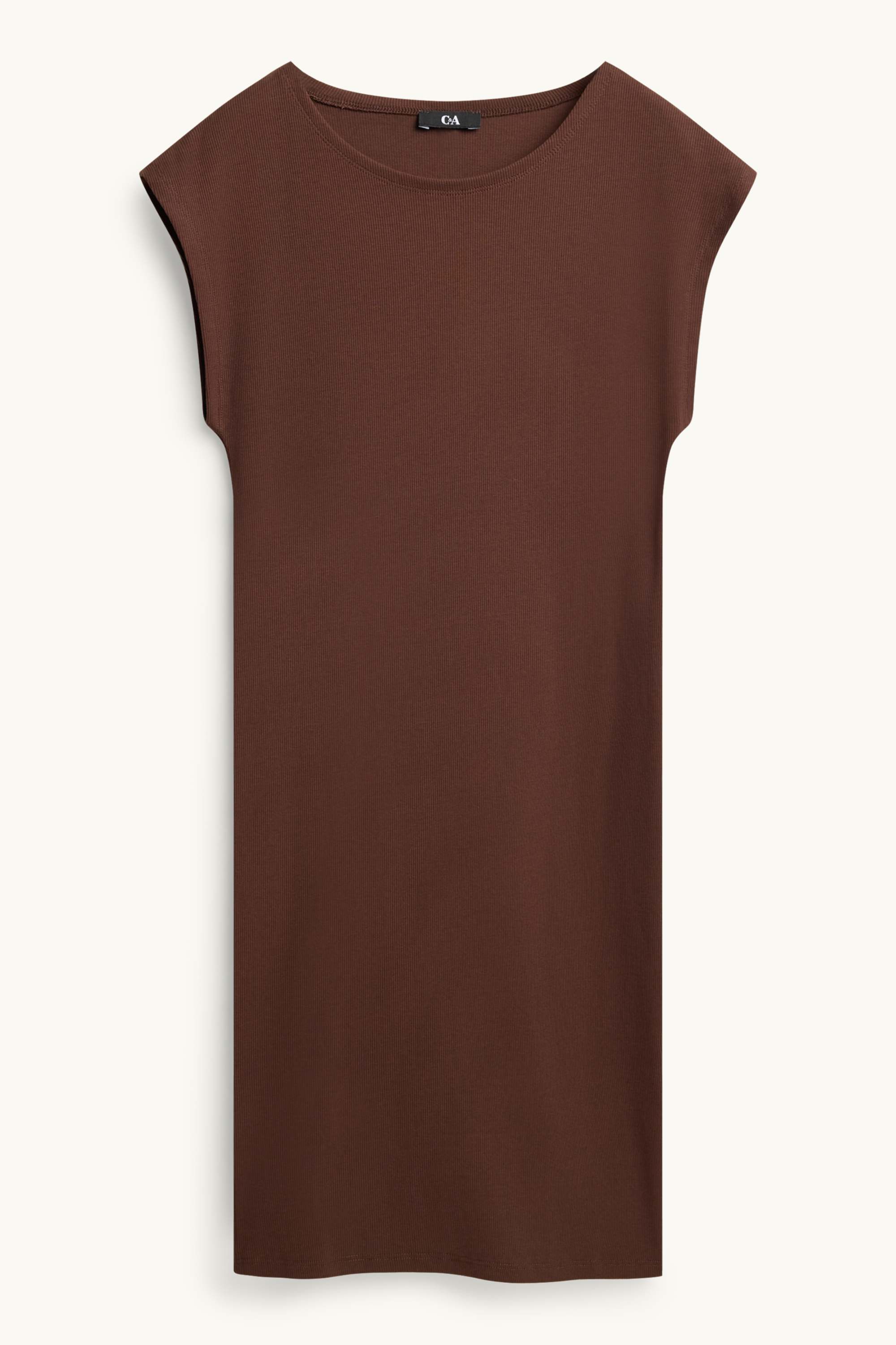 Bodycon dress - skinny rib brown