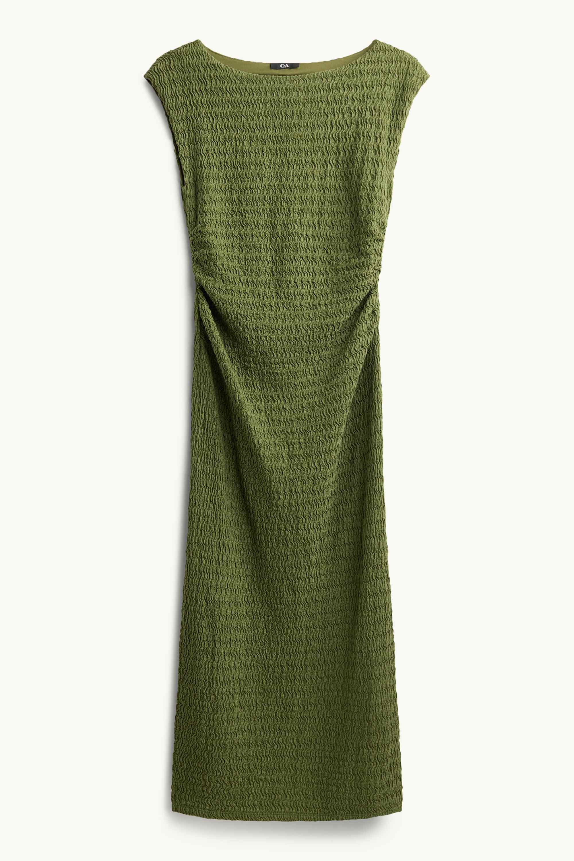 Bodycon dress - textured dark green