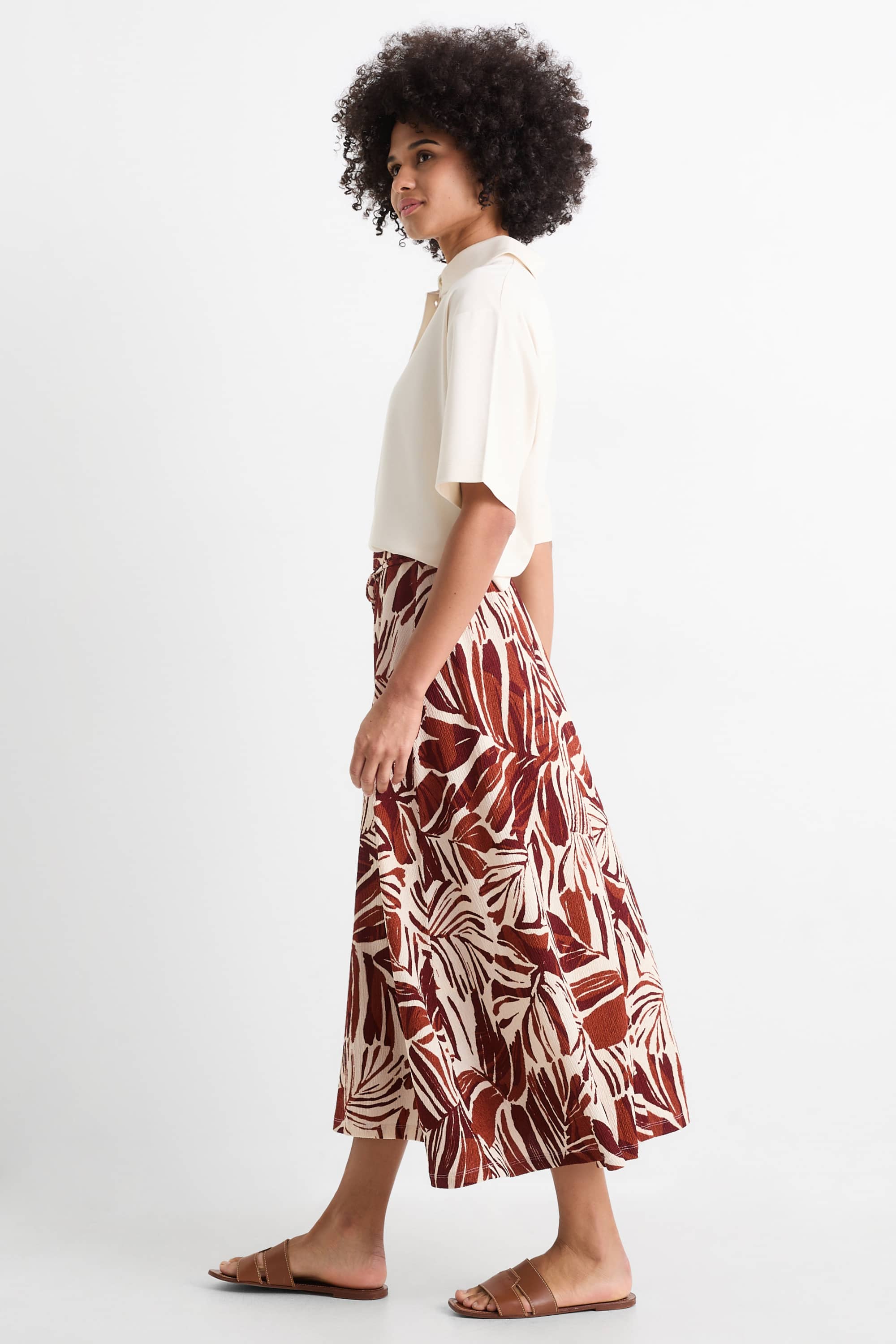 Skirt - patterned brown / beige