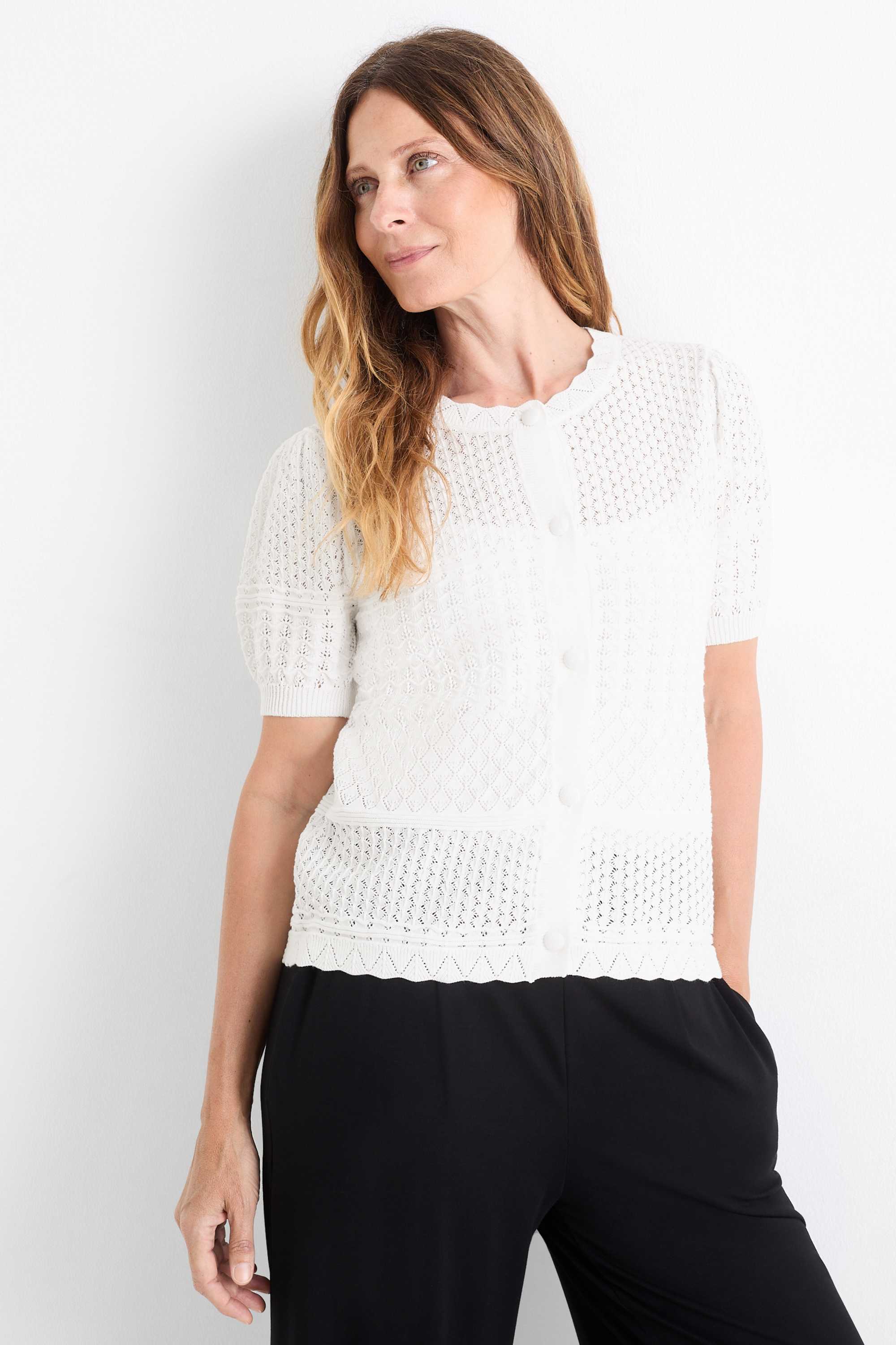 Cardigan - textured white