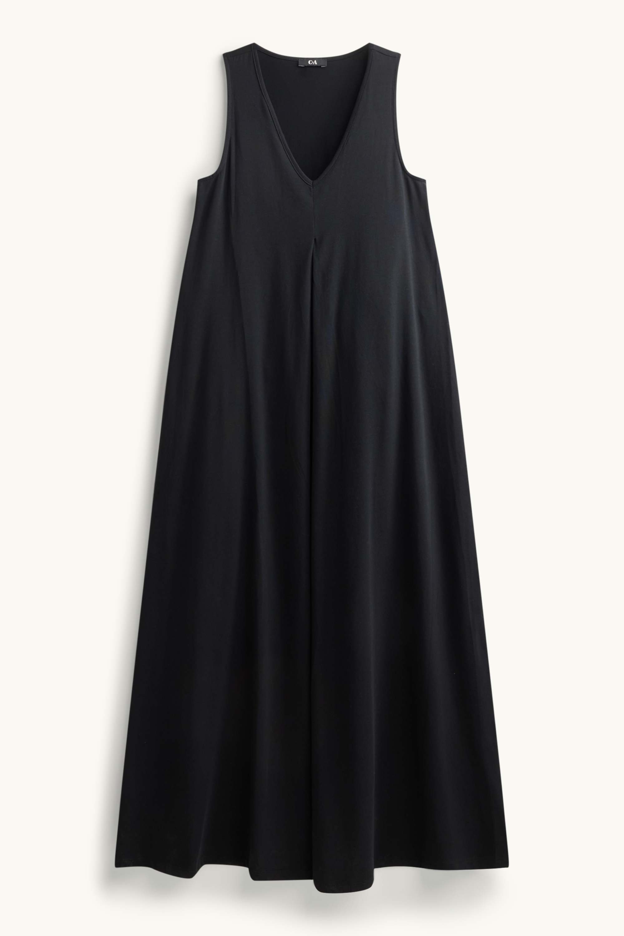 V-neck A-line dress black