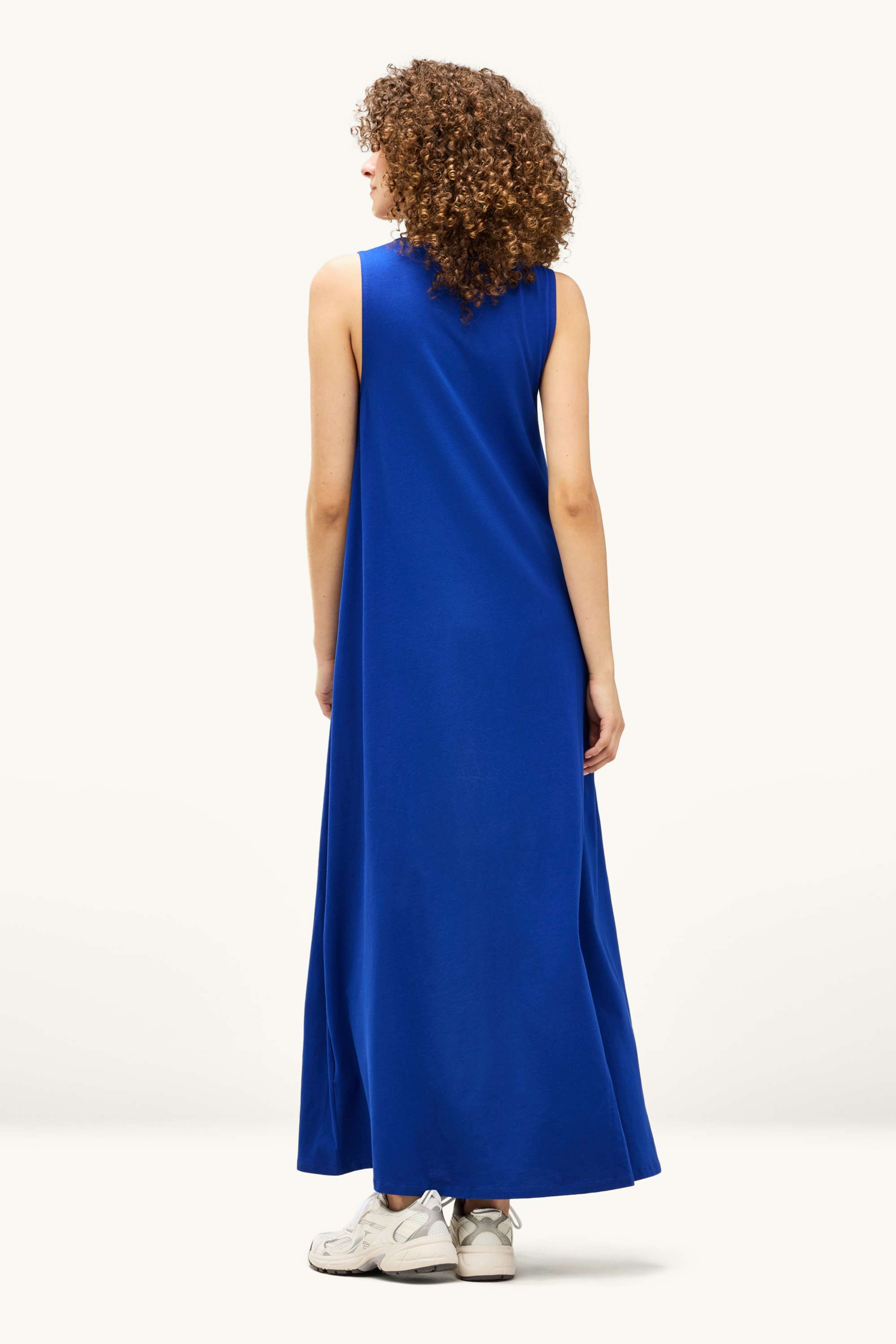 V-neck A-line dress blue