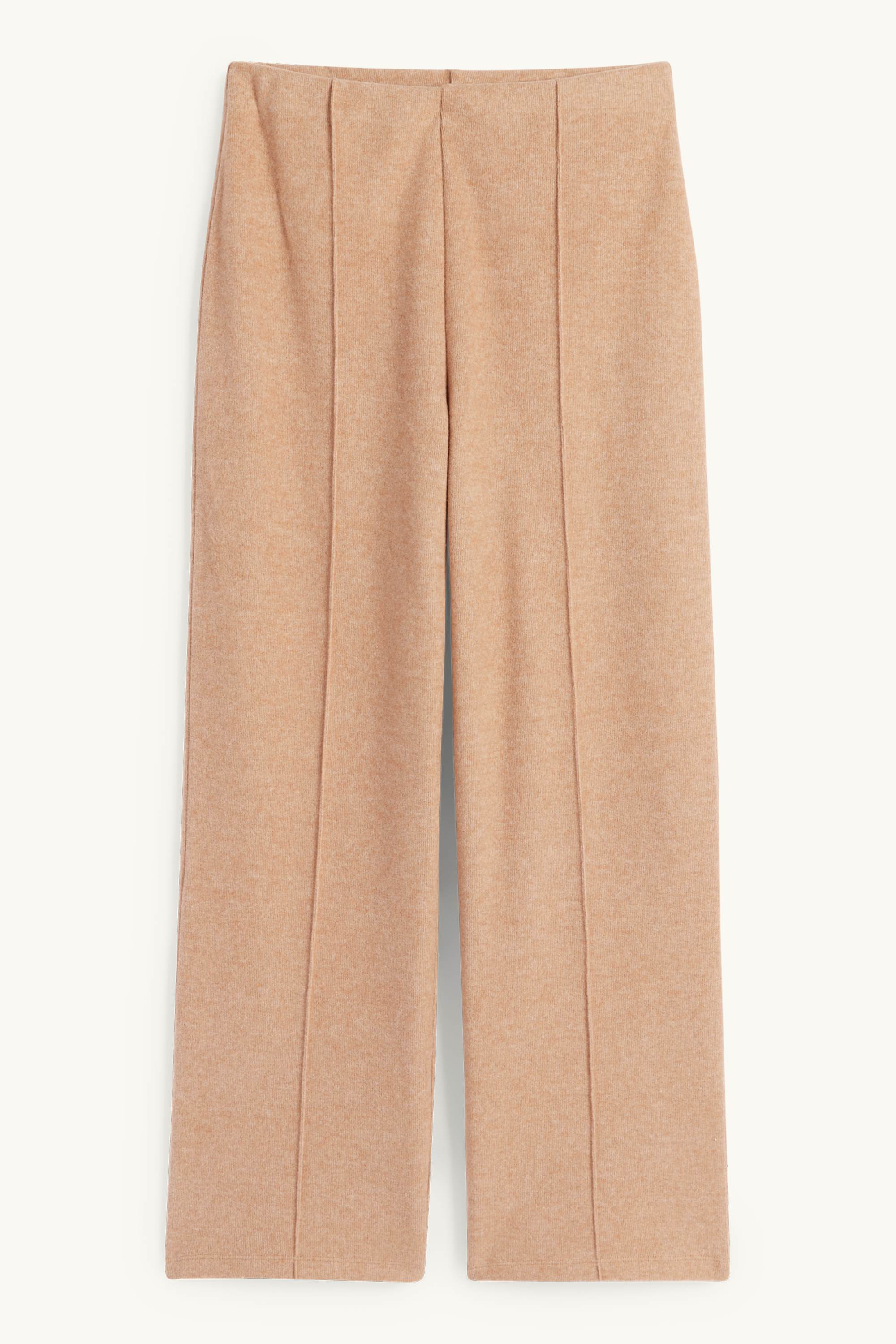 Knitted trousers - mid-rise waist - regular fit light brown