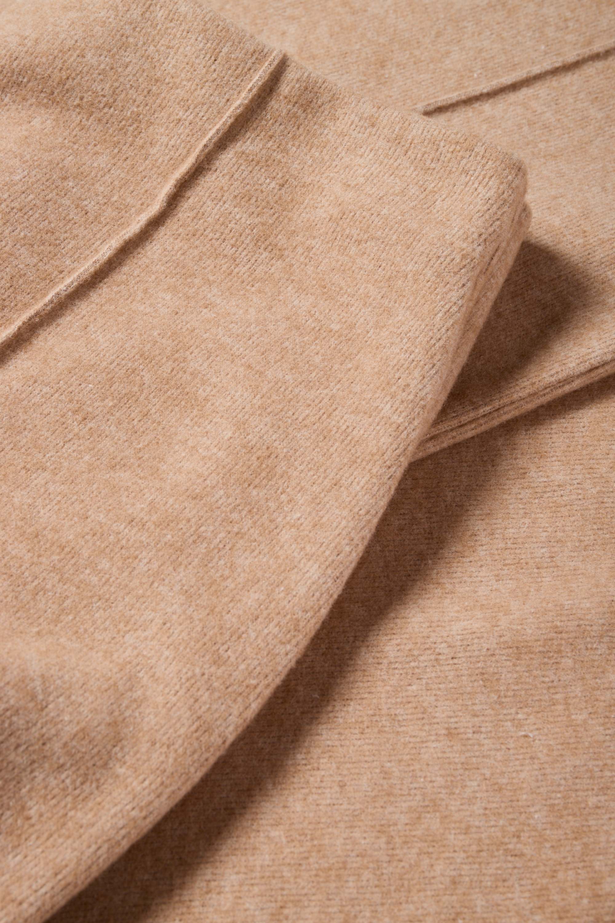 Knitted trousers - mid-rise waist - regular fit light brown