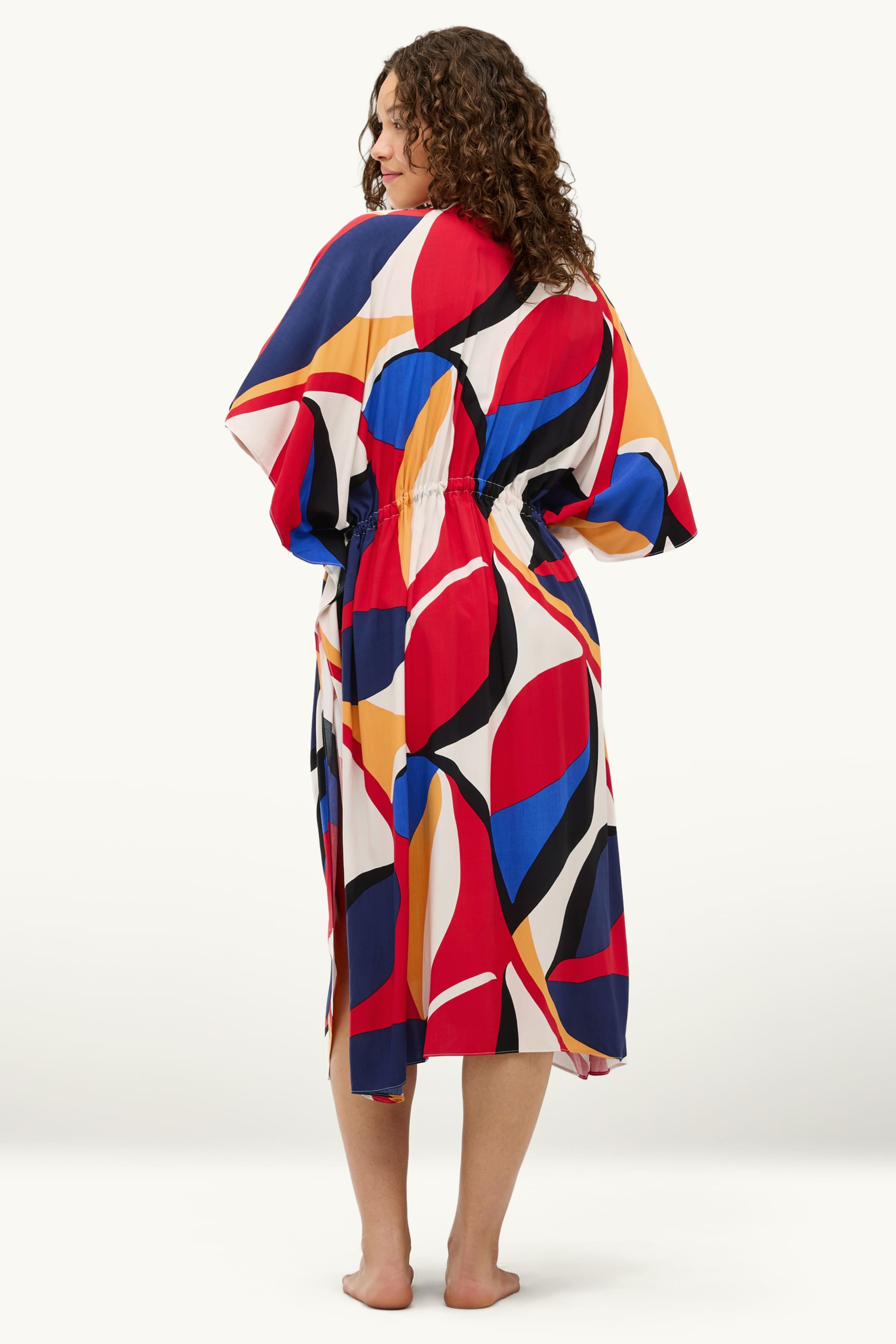Kimono - patterned red / blue