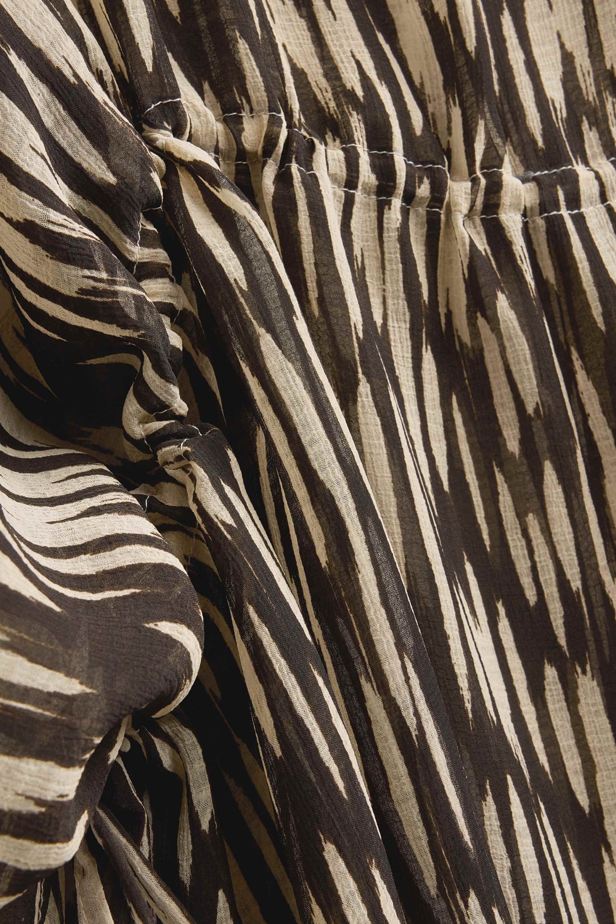 Chiffon tunic - patterned brown / beige