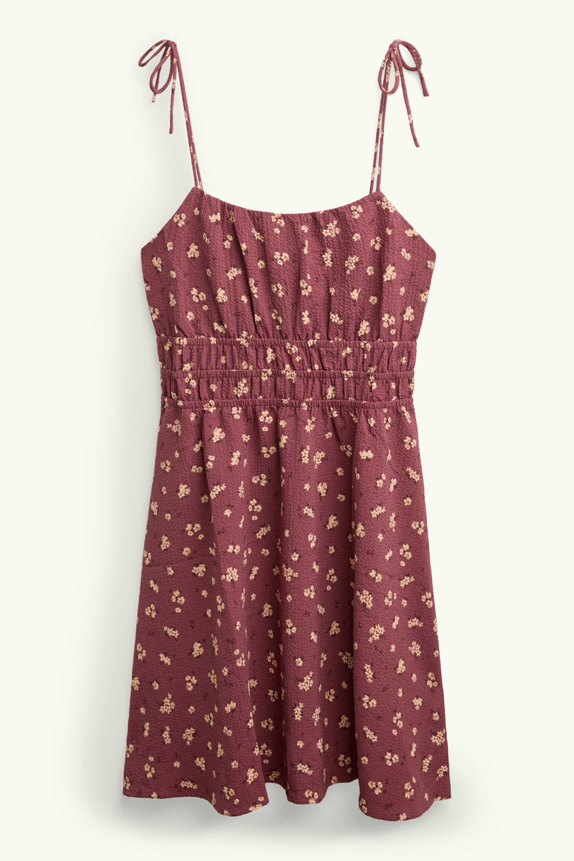 Dress - floral dark red