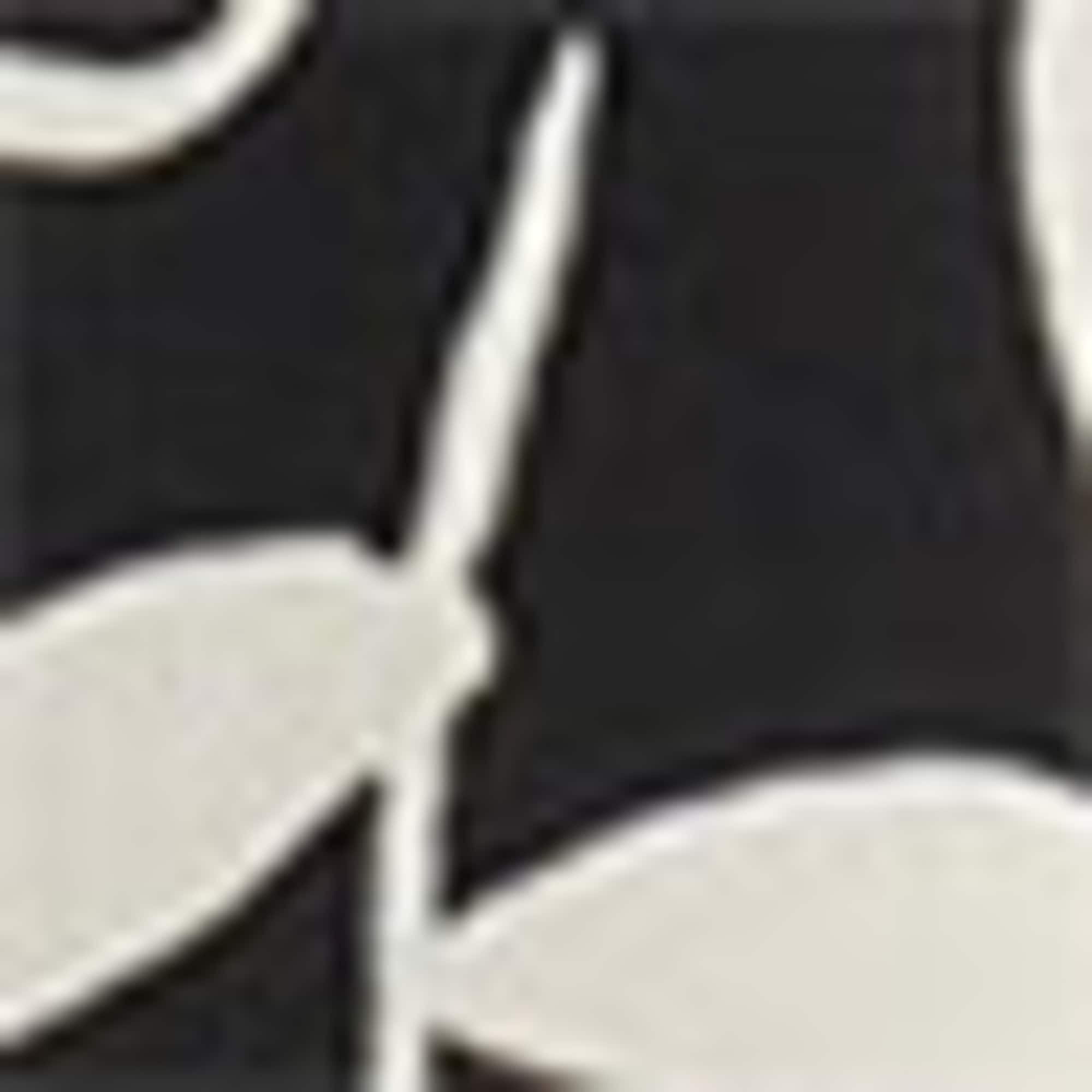 V-neck top - patterned white / black