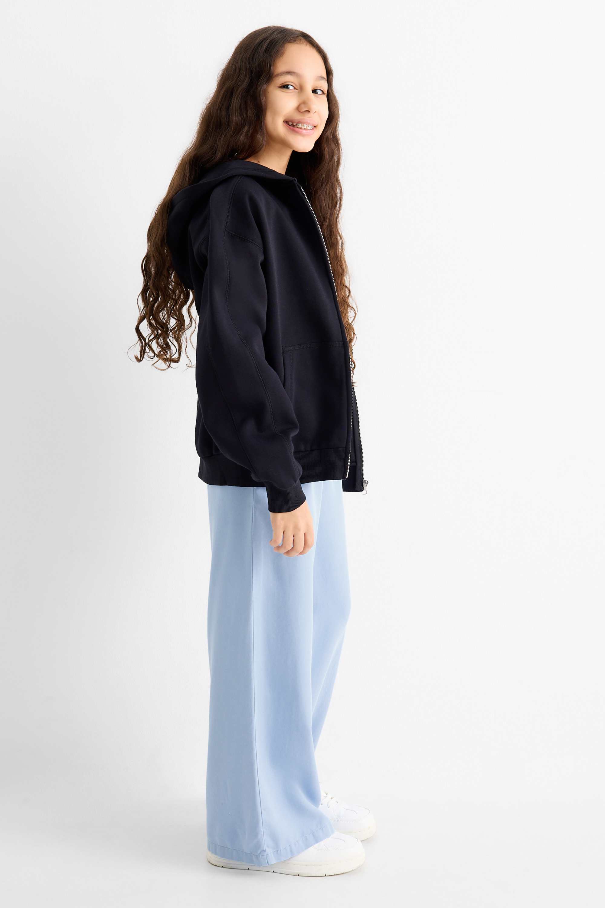 Cloth trousers - palazzo light blue
