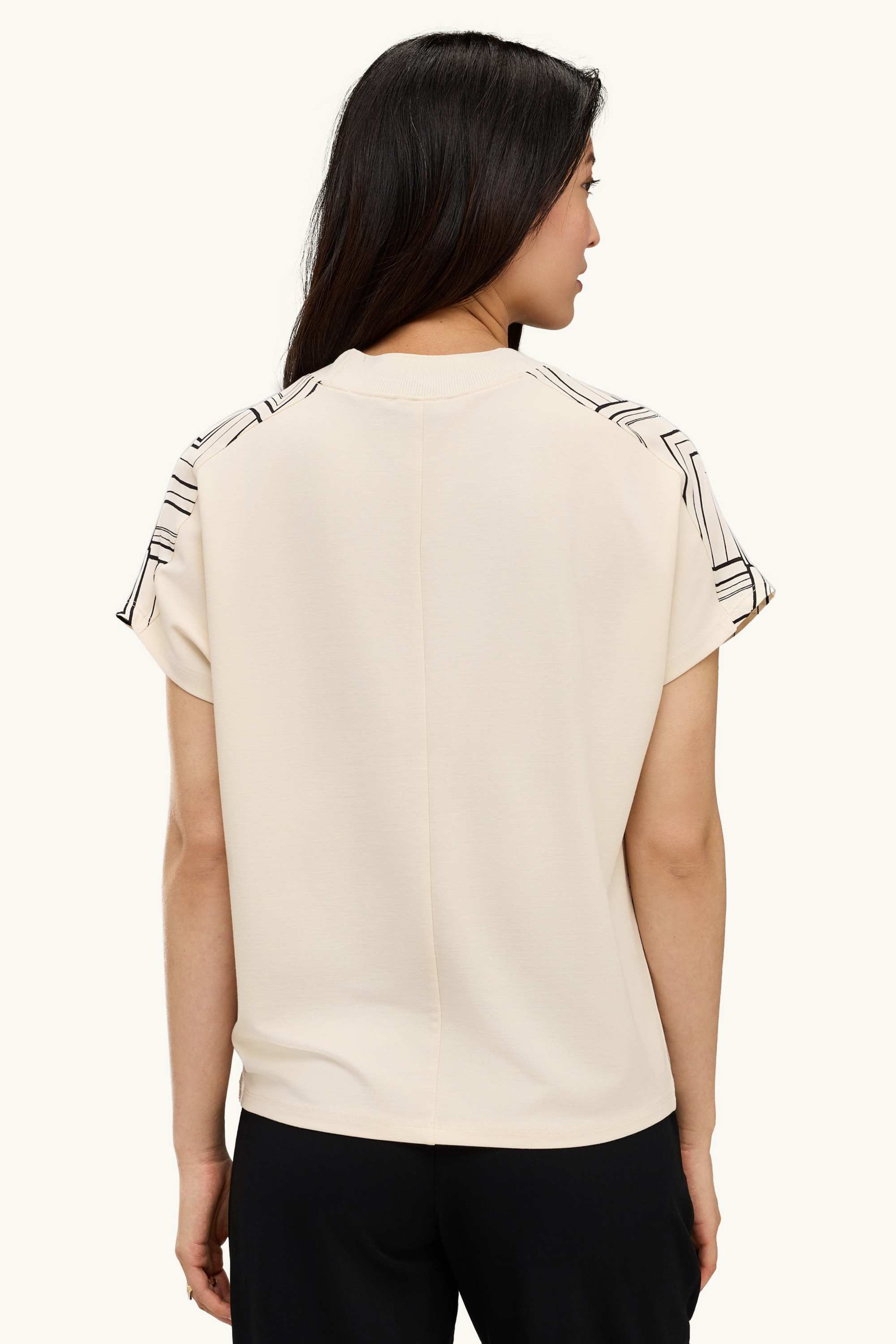 T-shirt - regular fit - patterned creme