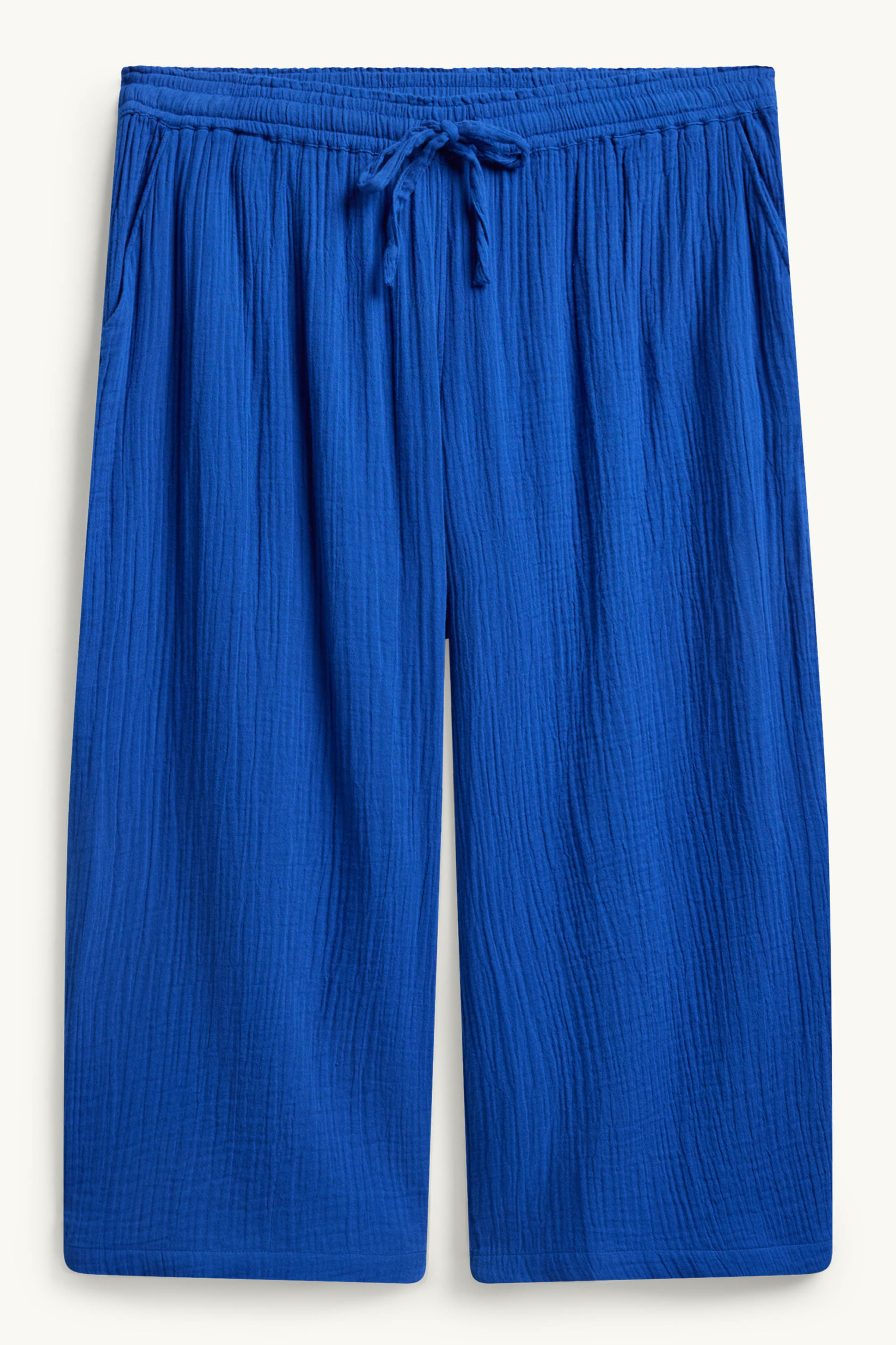 Cloth trousers - mid-rise waist - wide leg blue