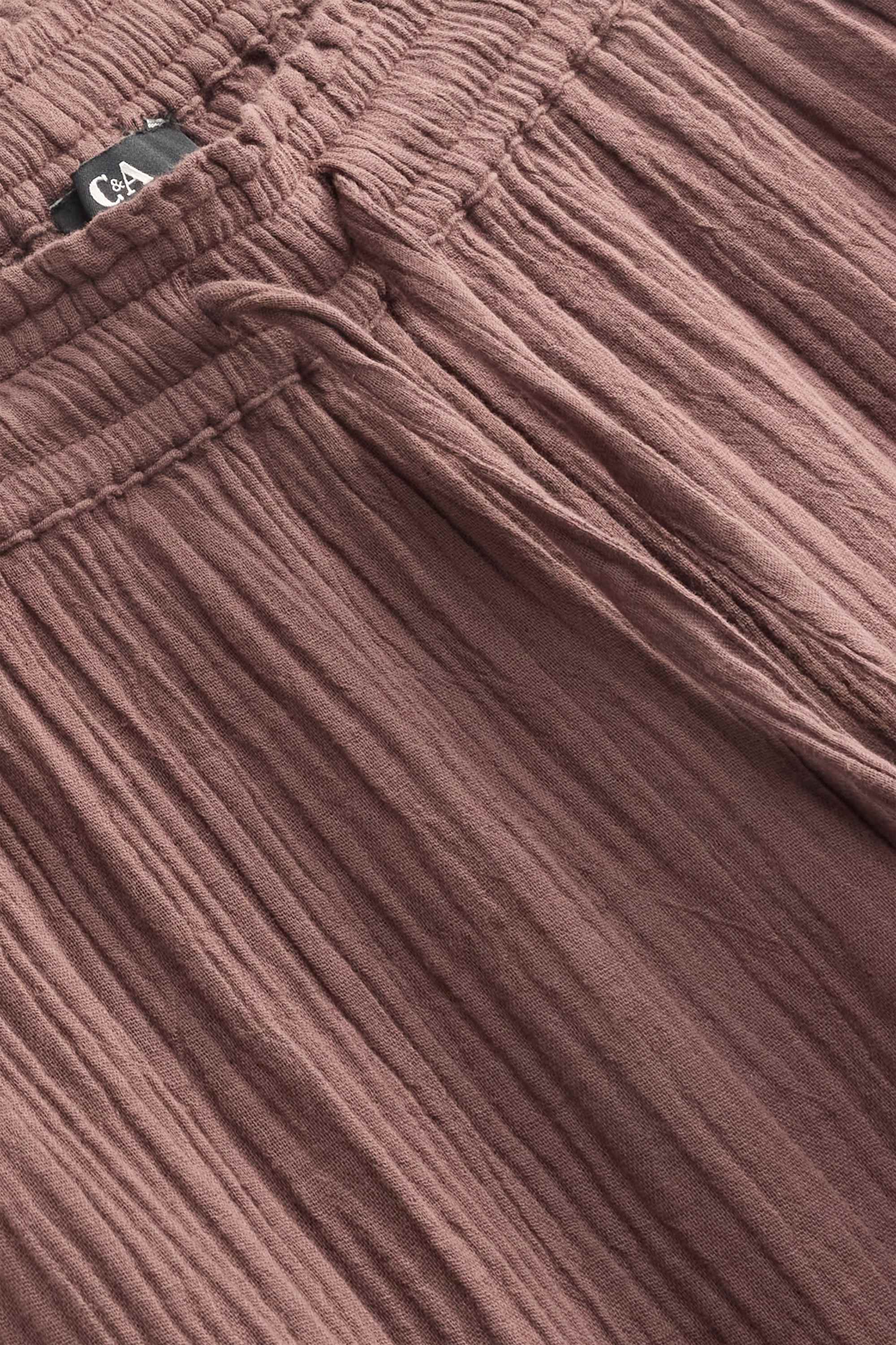 Cloth trousers - mid-rise waist - wide leg brown