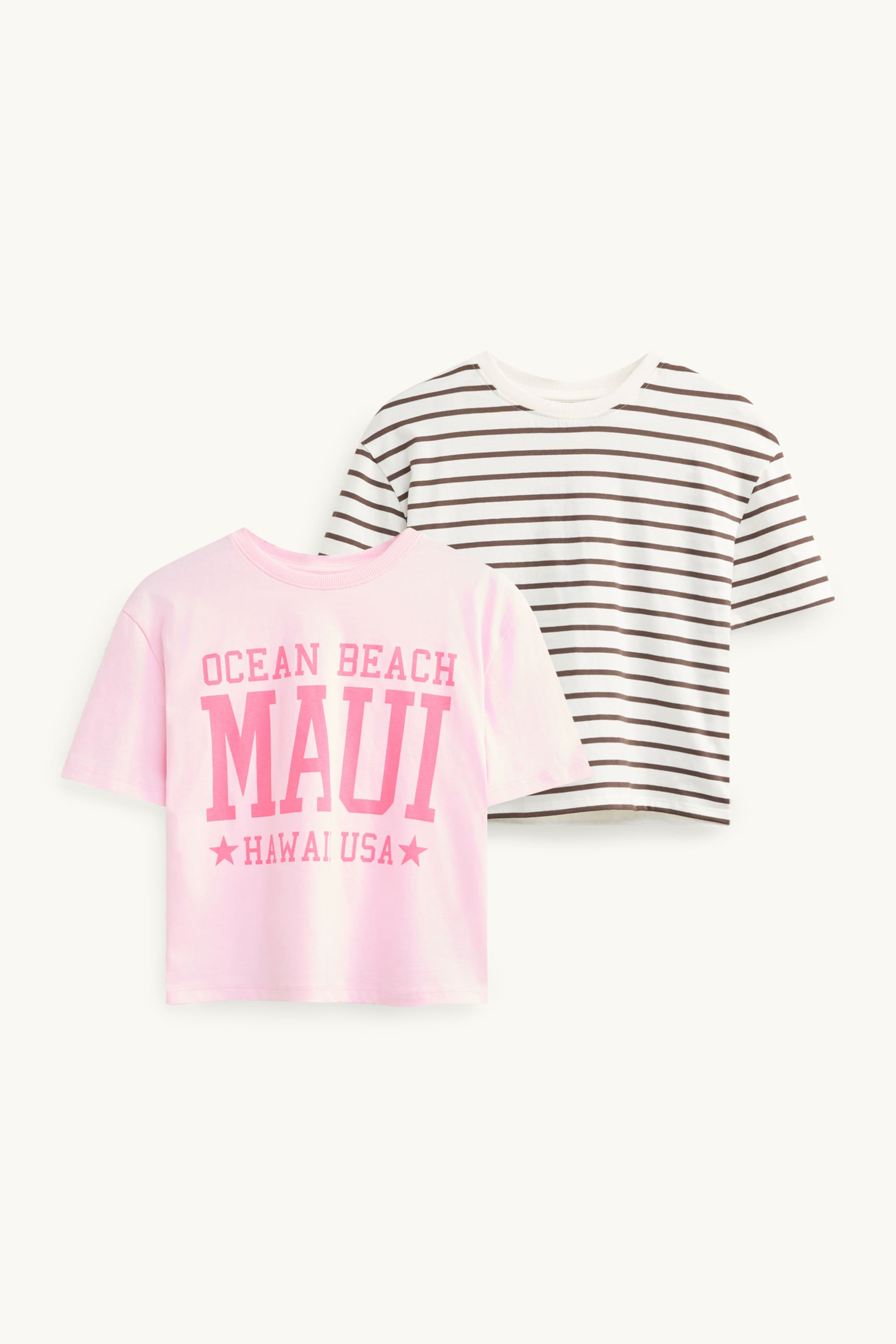 Multipack of 2 - Hawaii - short sleeve T-shirt - striped rose / beige