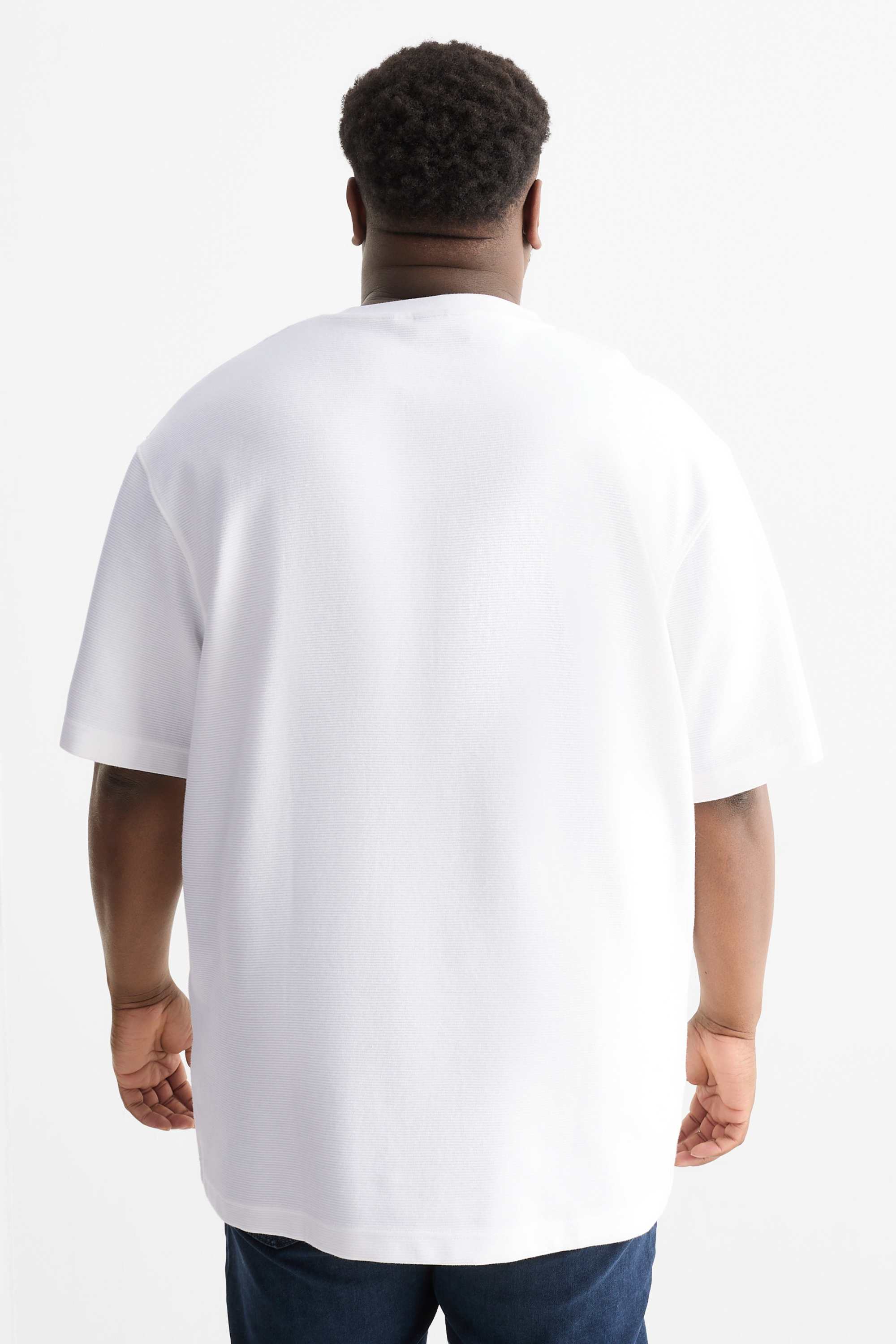 T-shirt - relaxed fit - ribbed white
