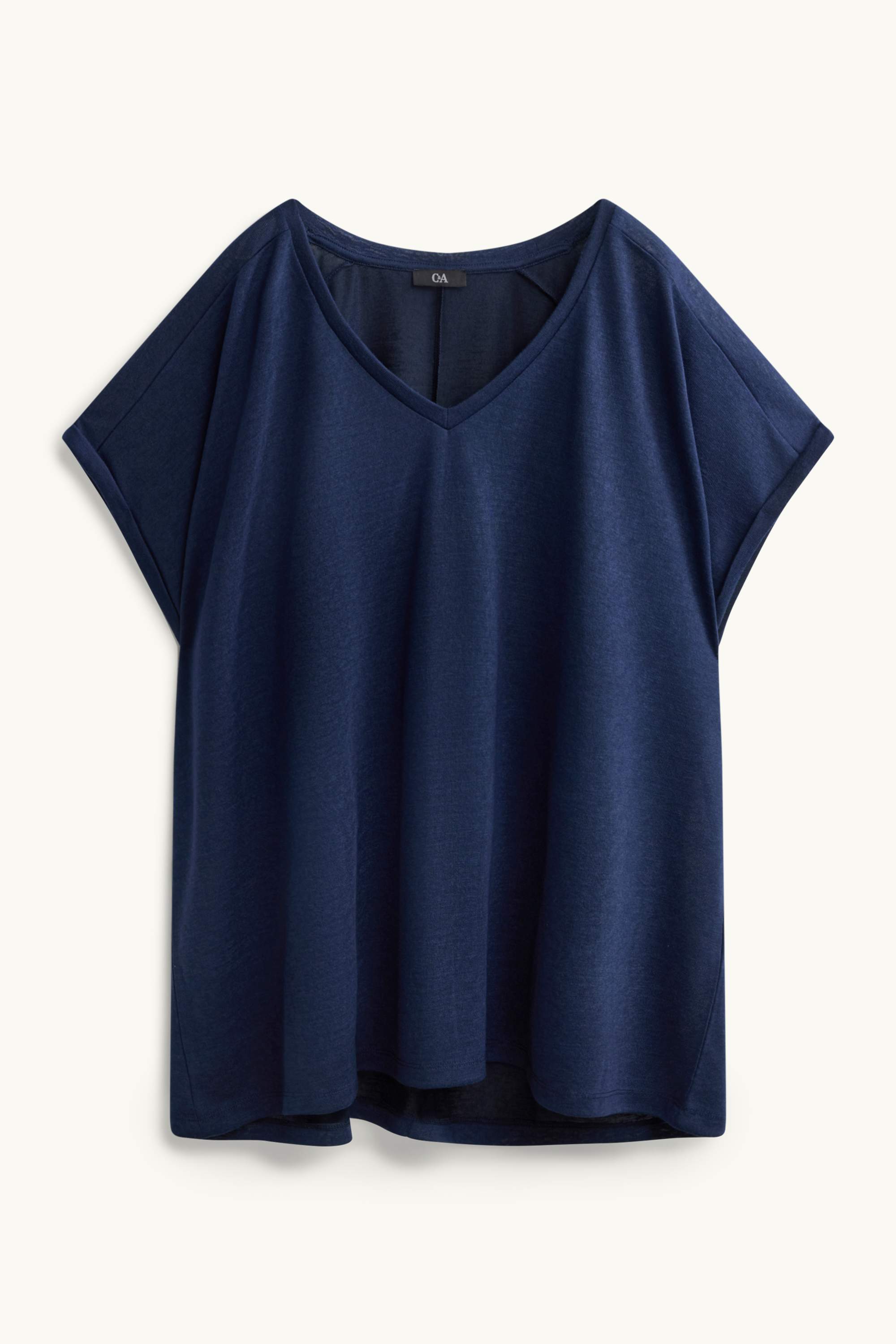 V-neck T-shirt - relaxed fit dark blue
