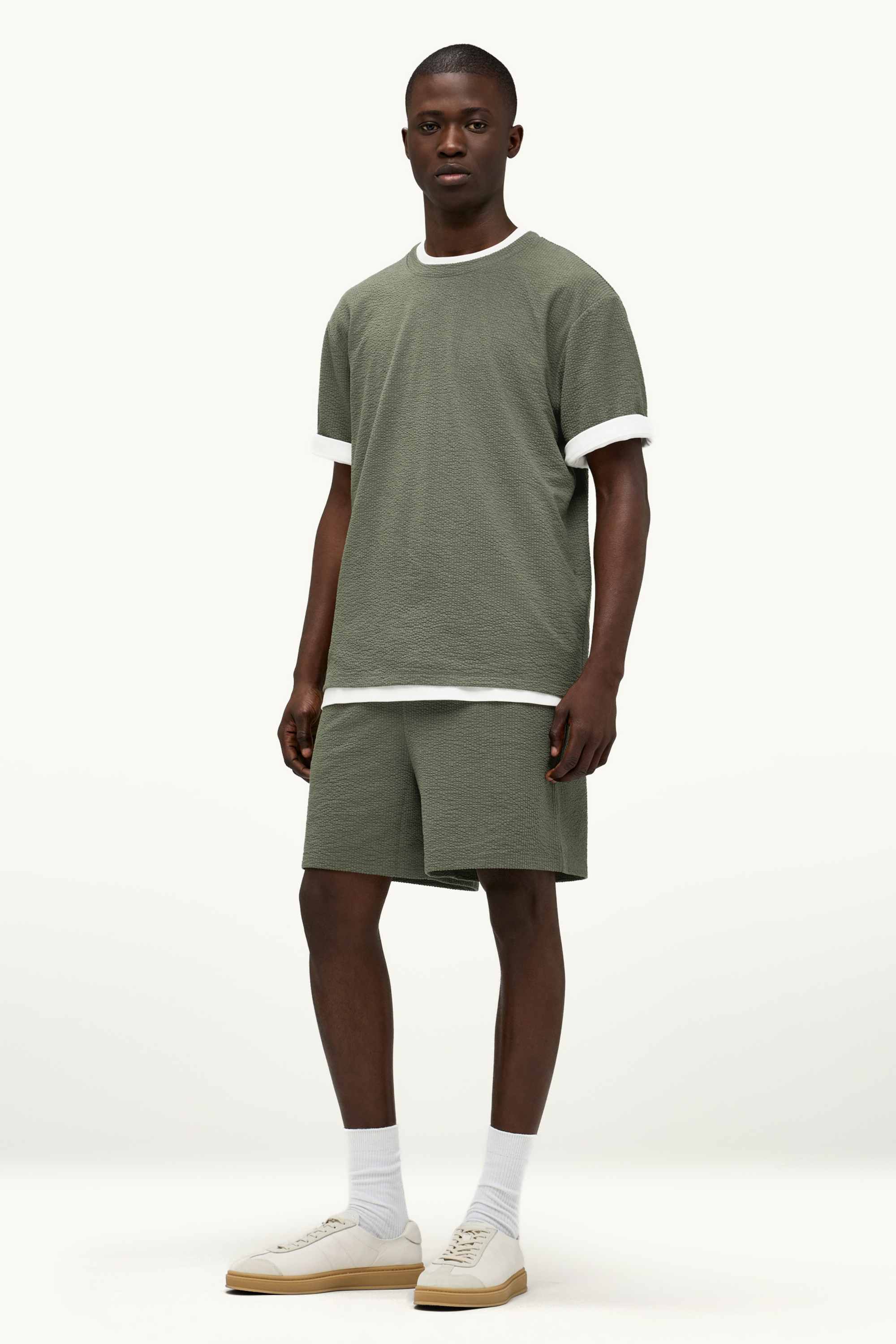 Sweat shorts - textured green
