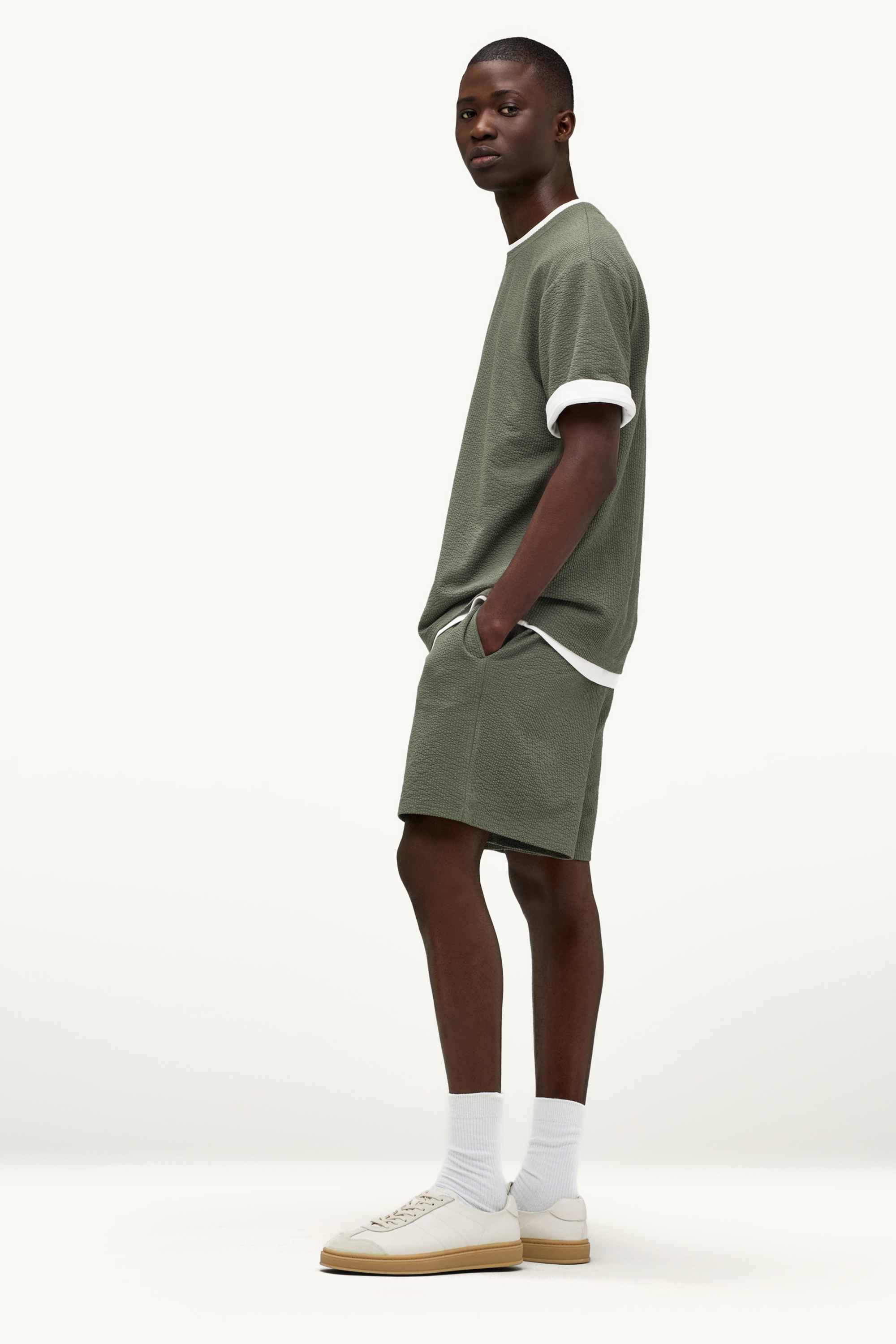 Sweat shorts - textured green
