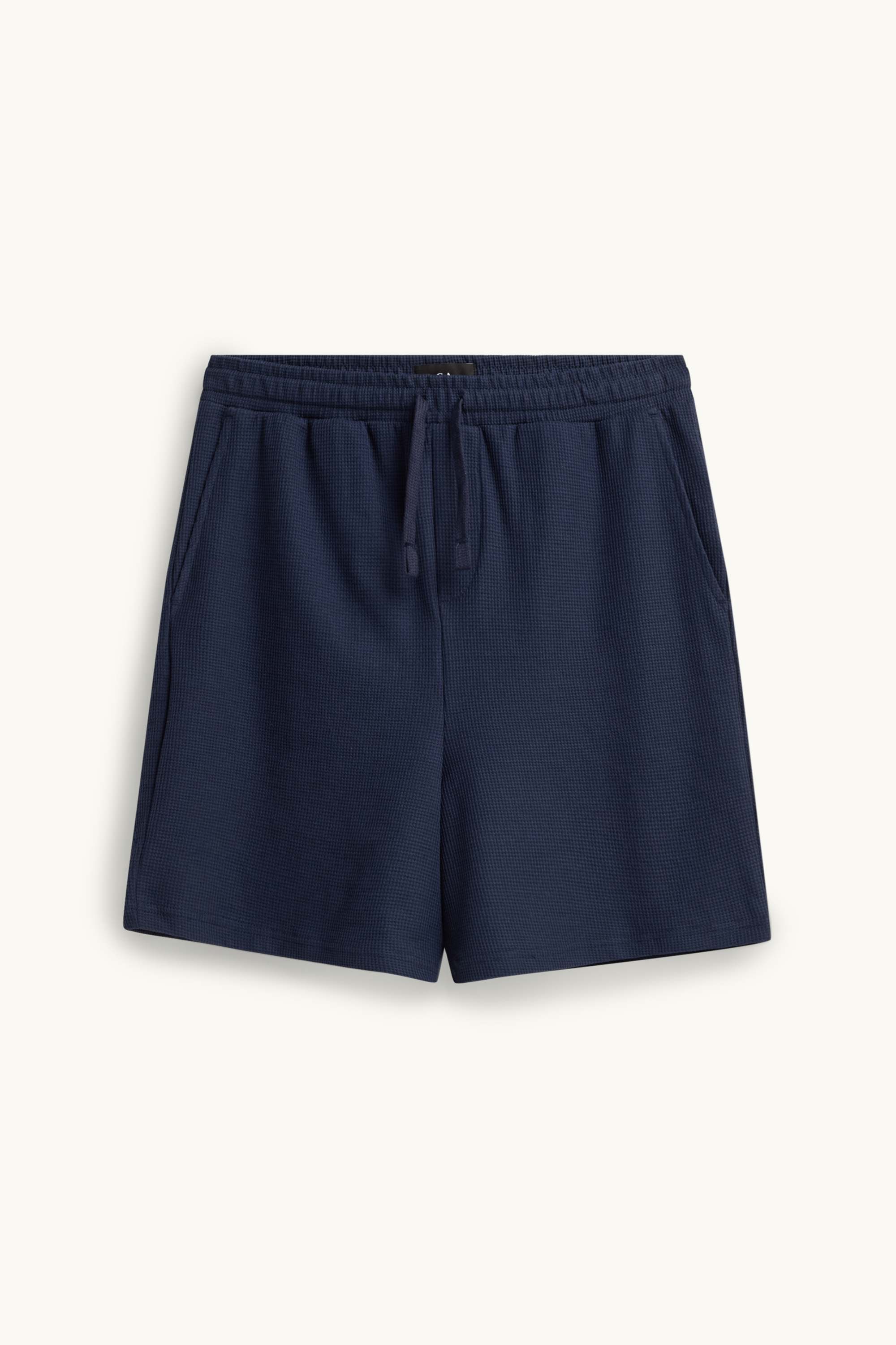 Sweat shorts - textured dark blue