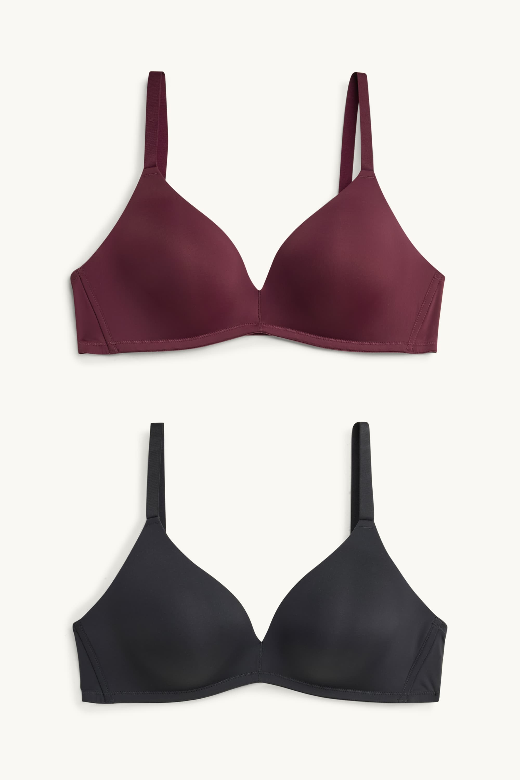 Multipack of 2 - non-wired bra - padded bordeaux / black