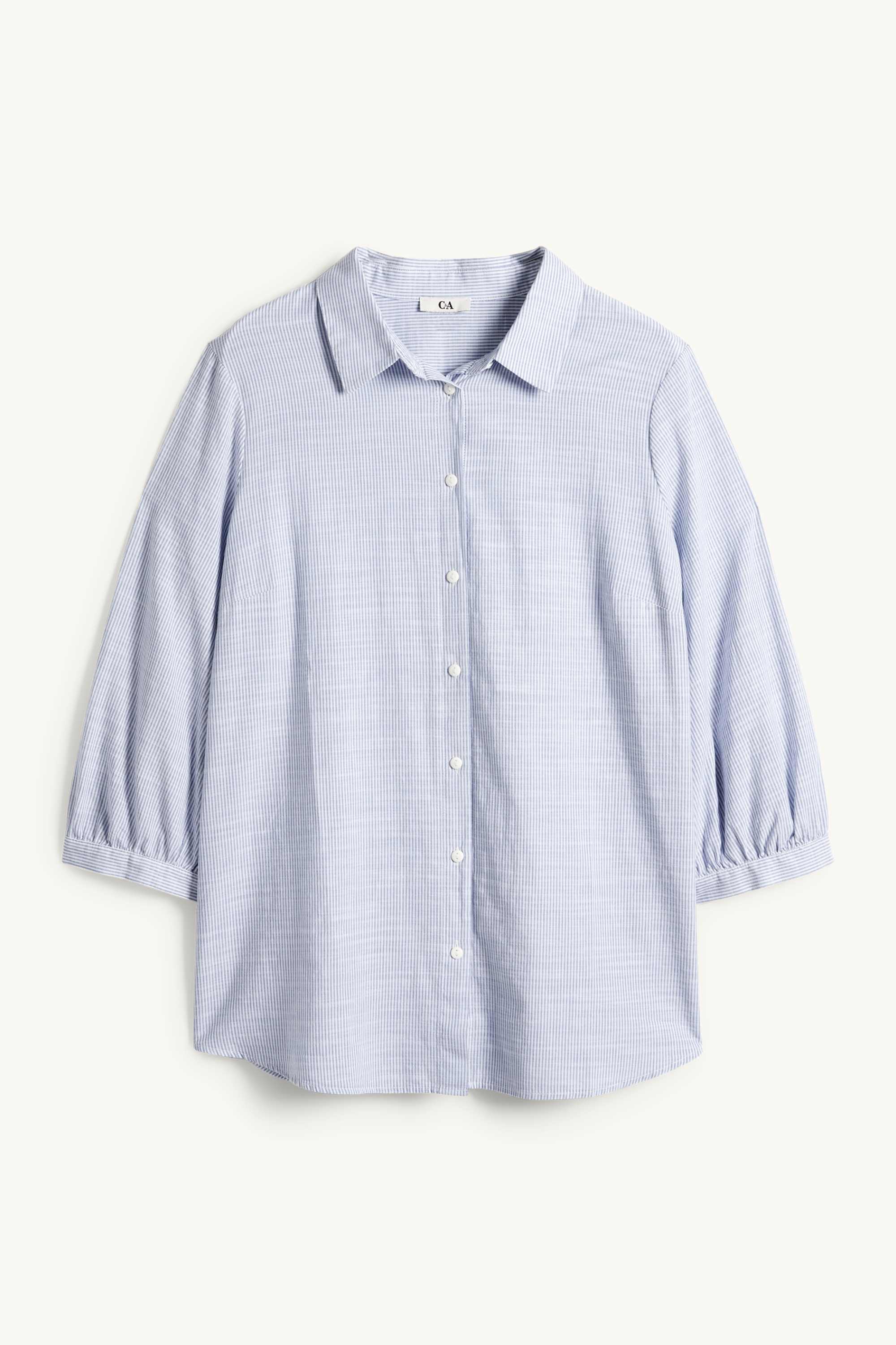 Blouse - striped white / light blue
