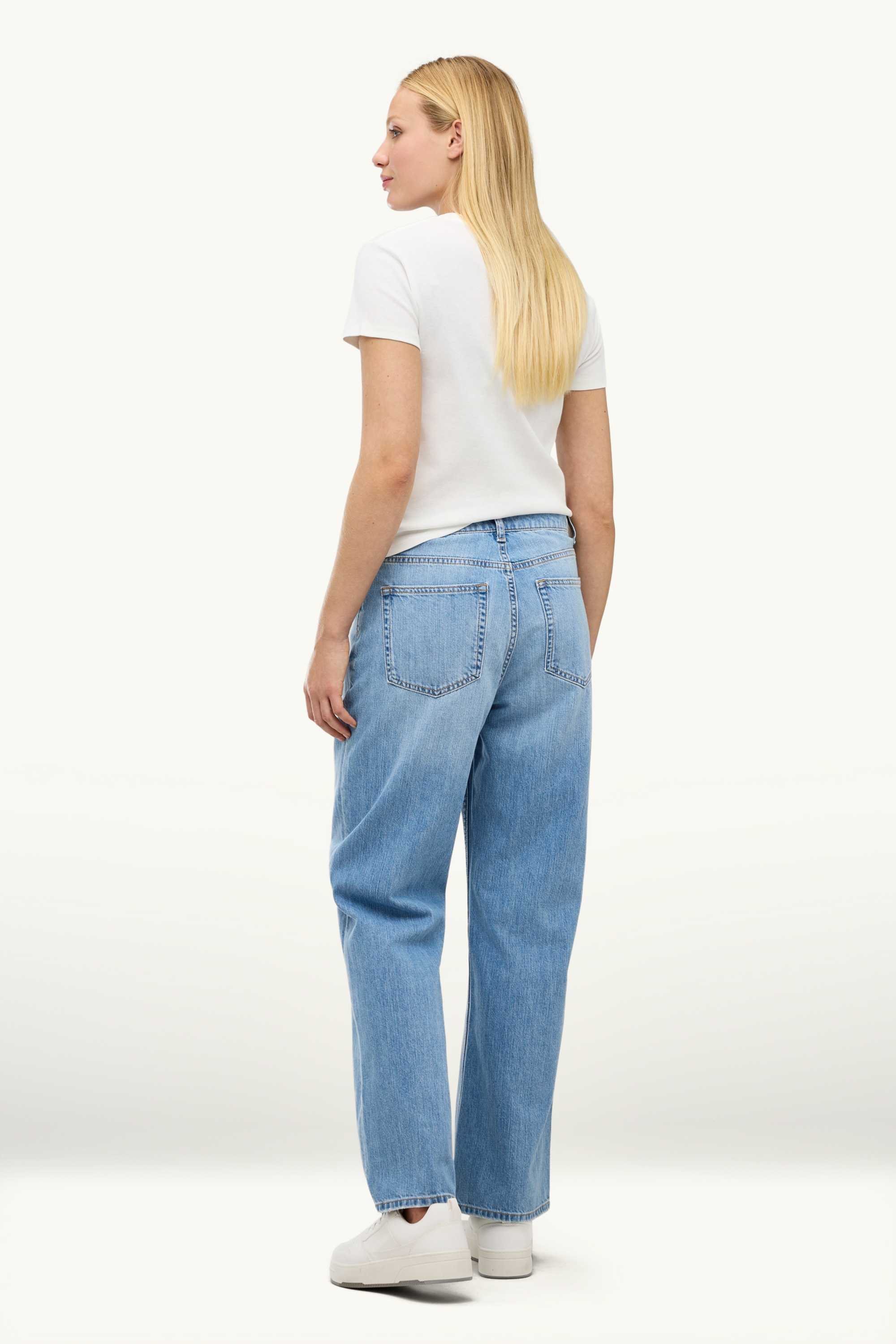 Baggy jeans - mid-rise waist denim-light blue
