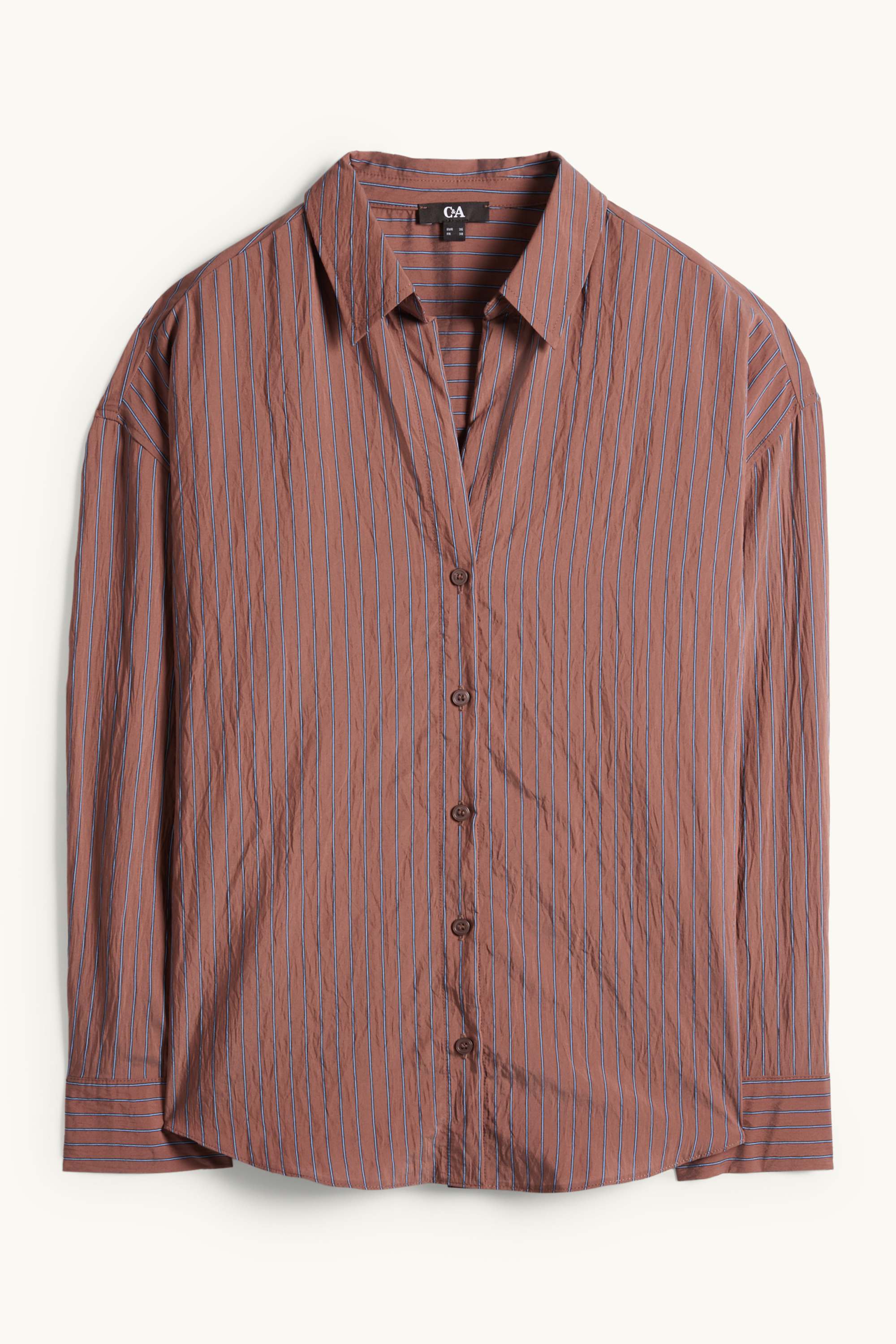 Blouse - striped brown / blue