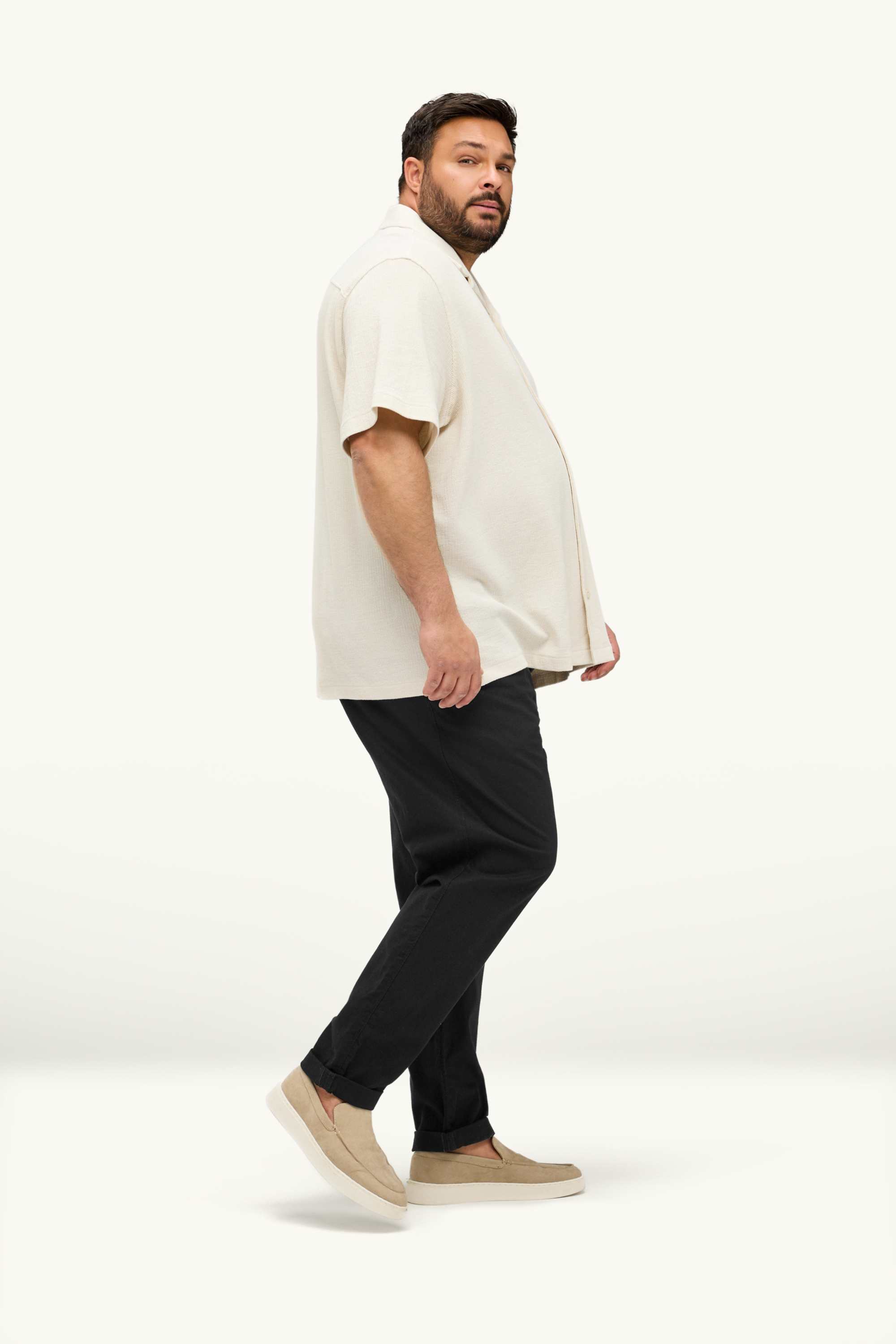 Chinos - tapered fit - linen blend black