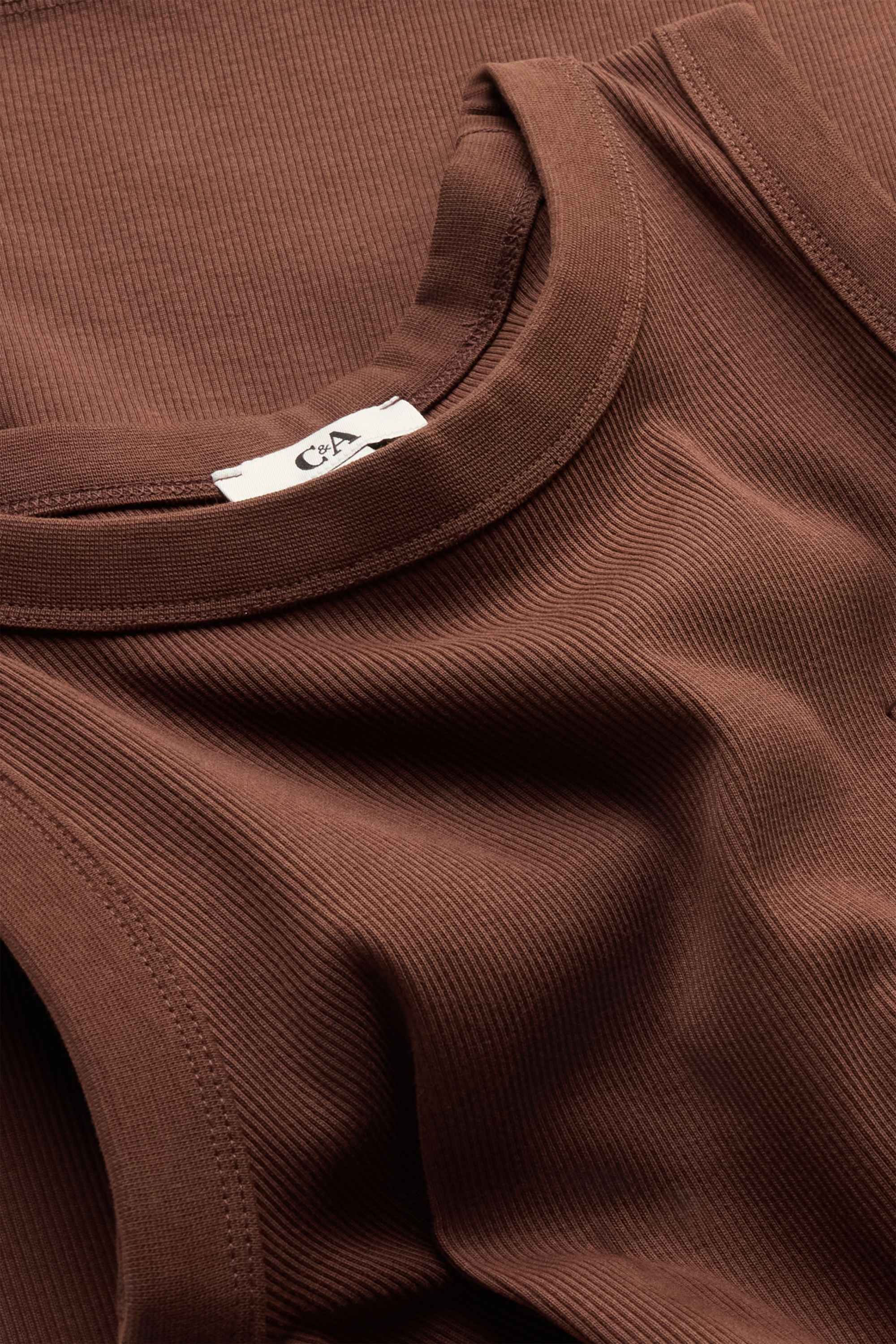 Bodycon dress - skinny rib brown