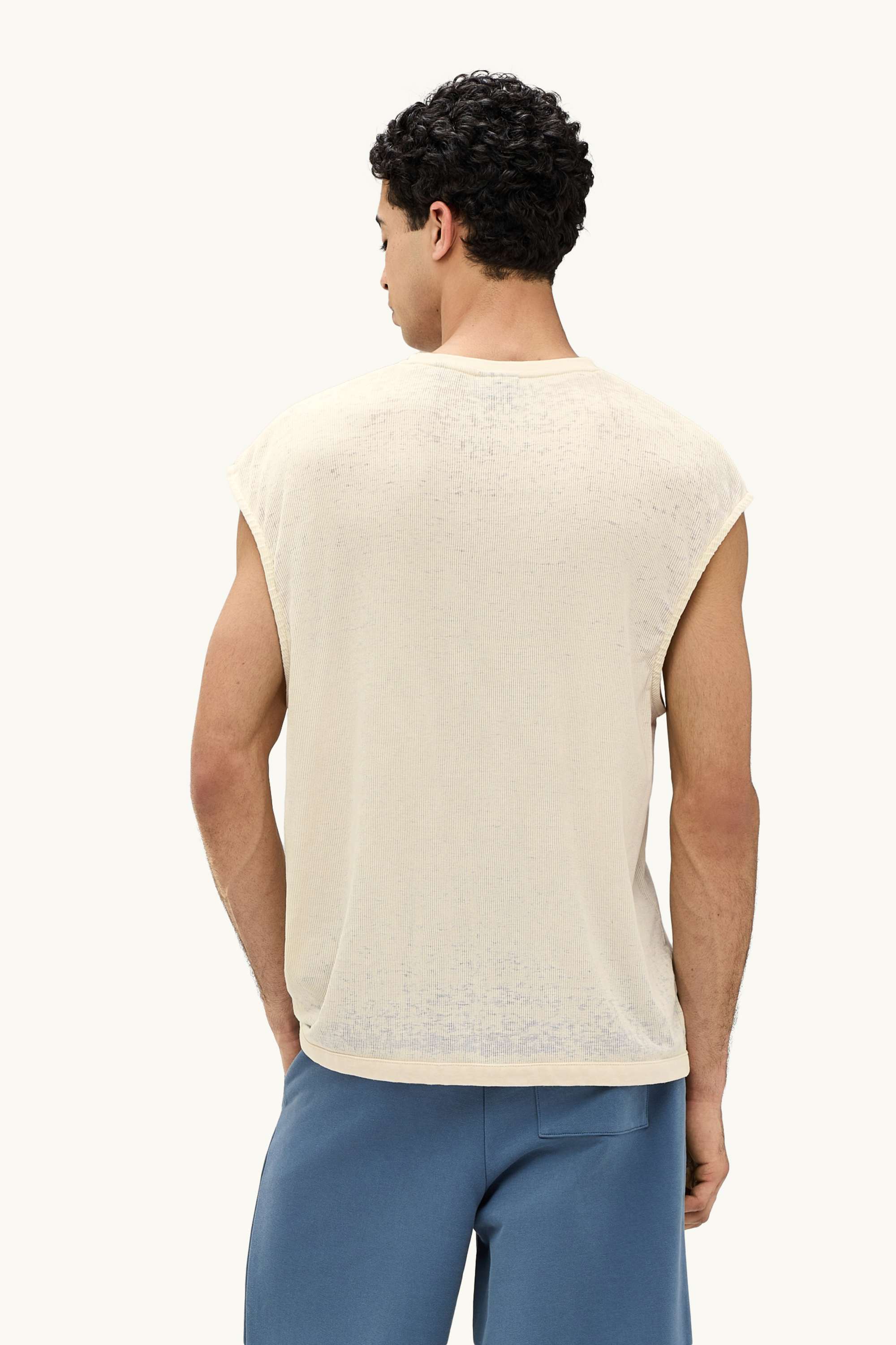 T-shirt - oversized - ribbed cremewhite