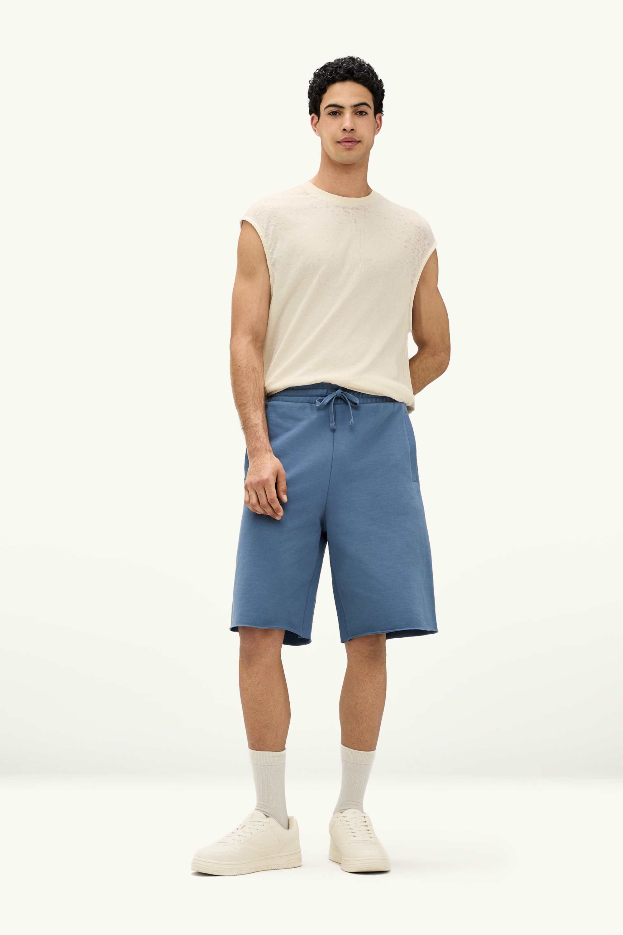 T-shirt - oversized - ribbed cremewhite