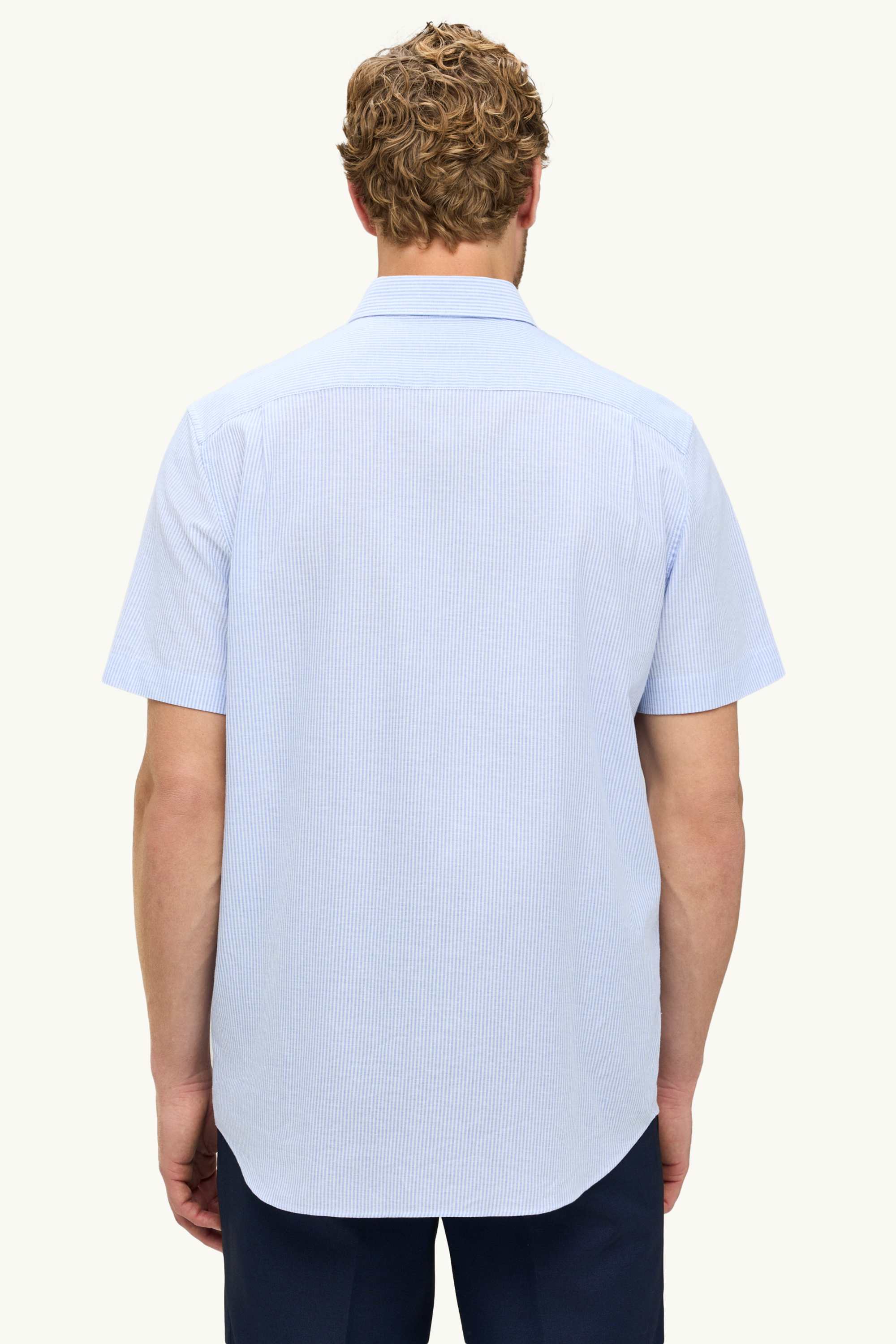 Shirt - regular fit - button-down collar light blue