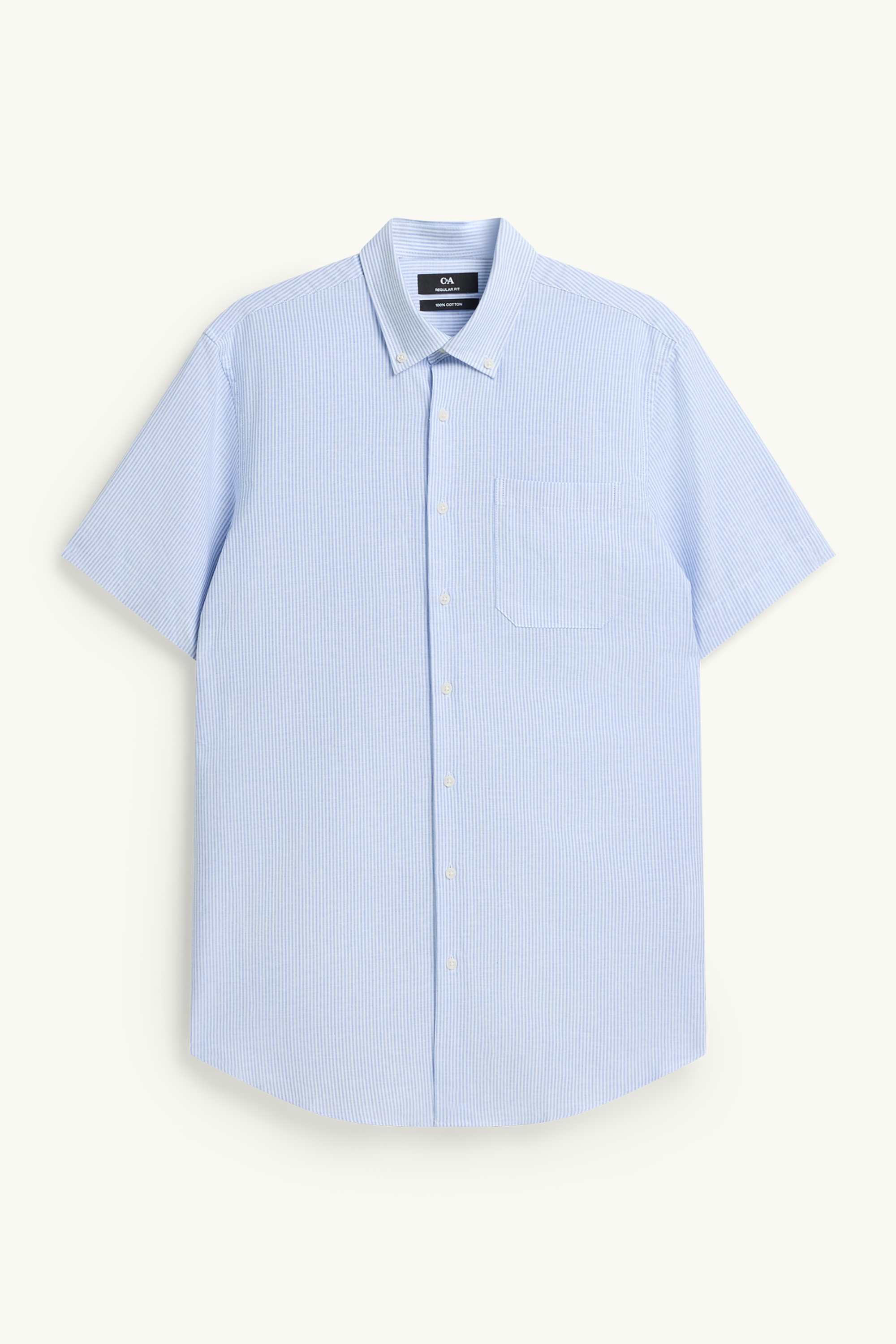 Shirt - regular fit - button-down collar light blue