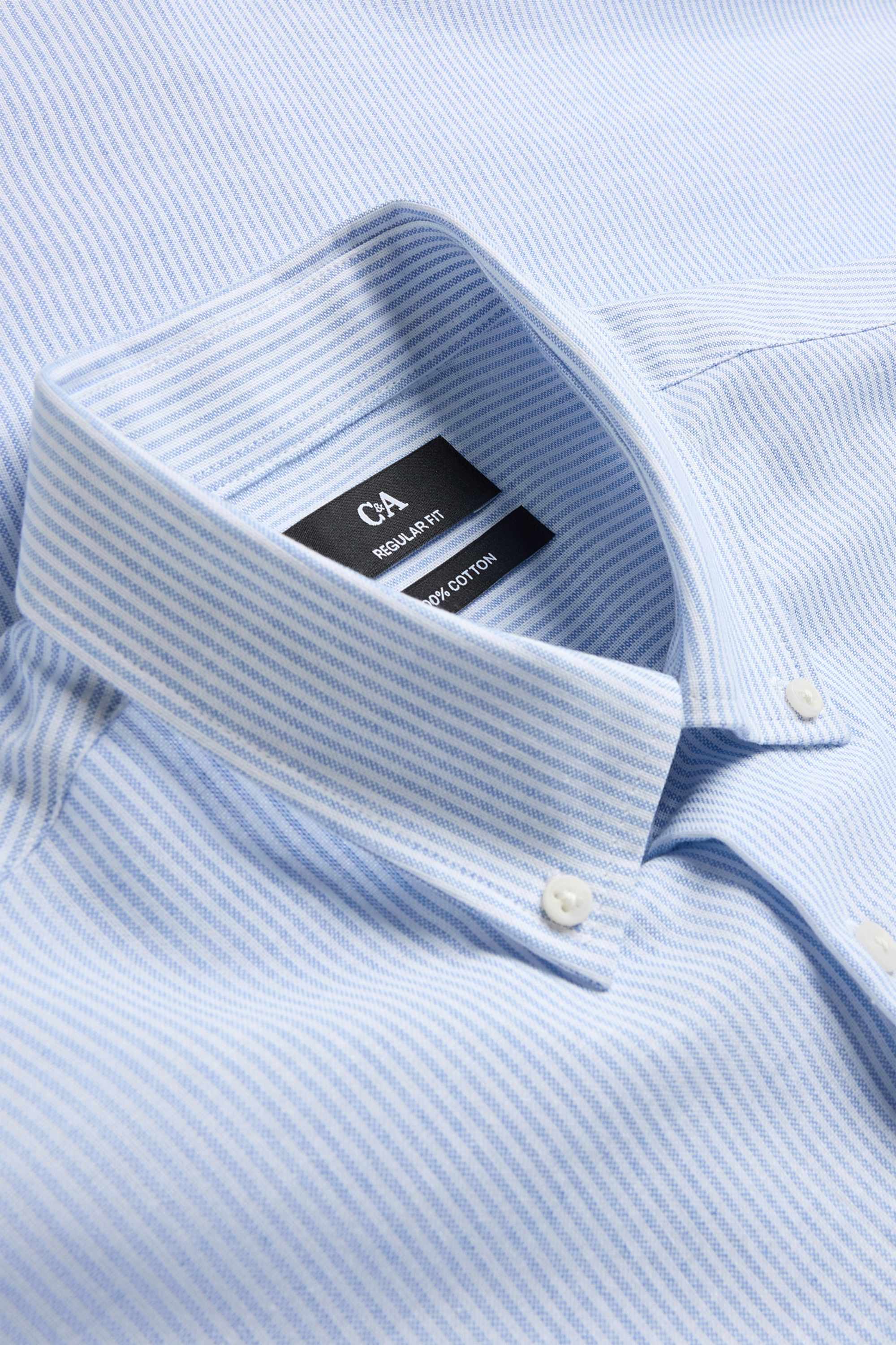 Shirt - regular fit - button-down collar light blue