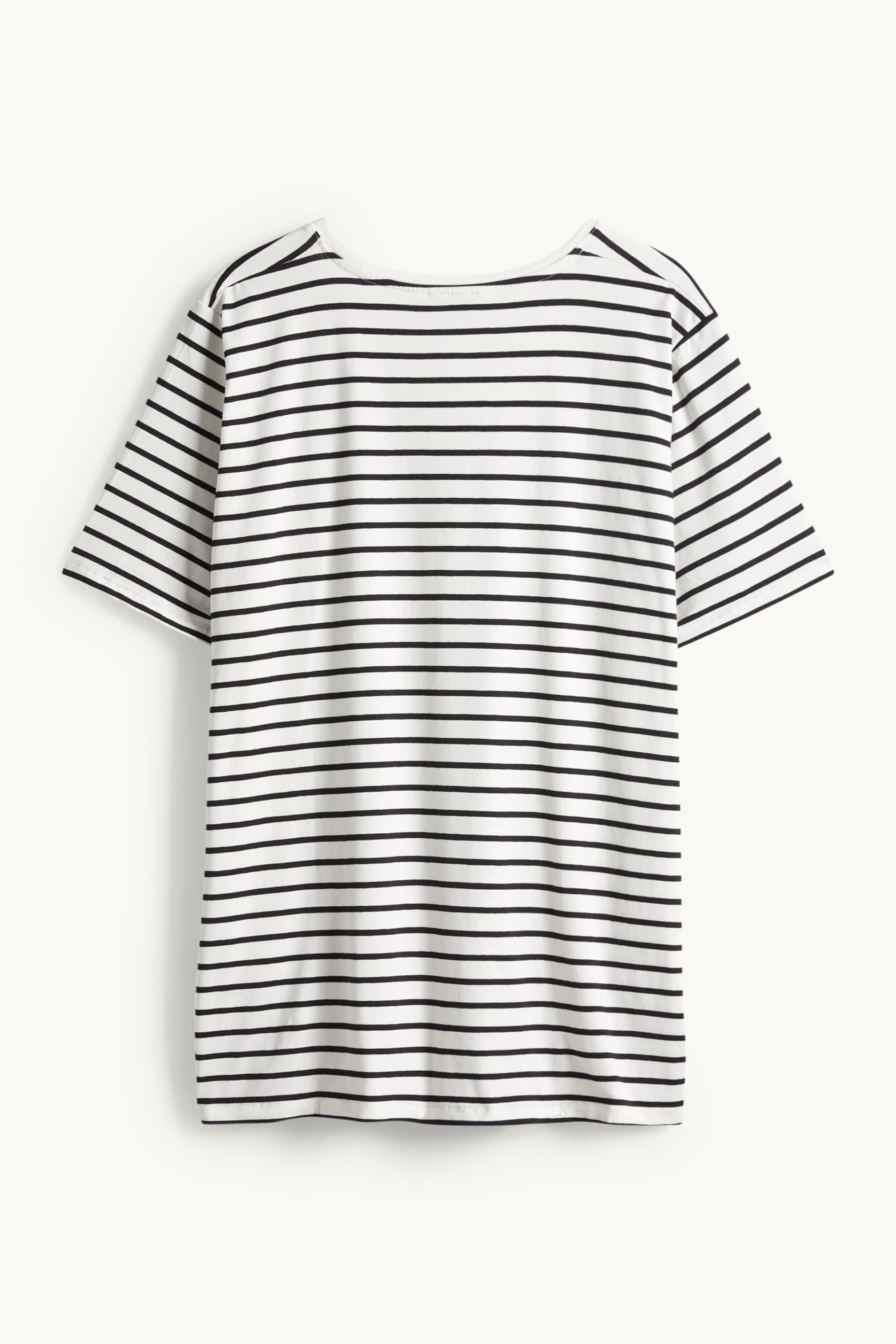 V-neck T-shirt- striped black / white (5)