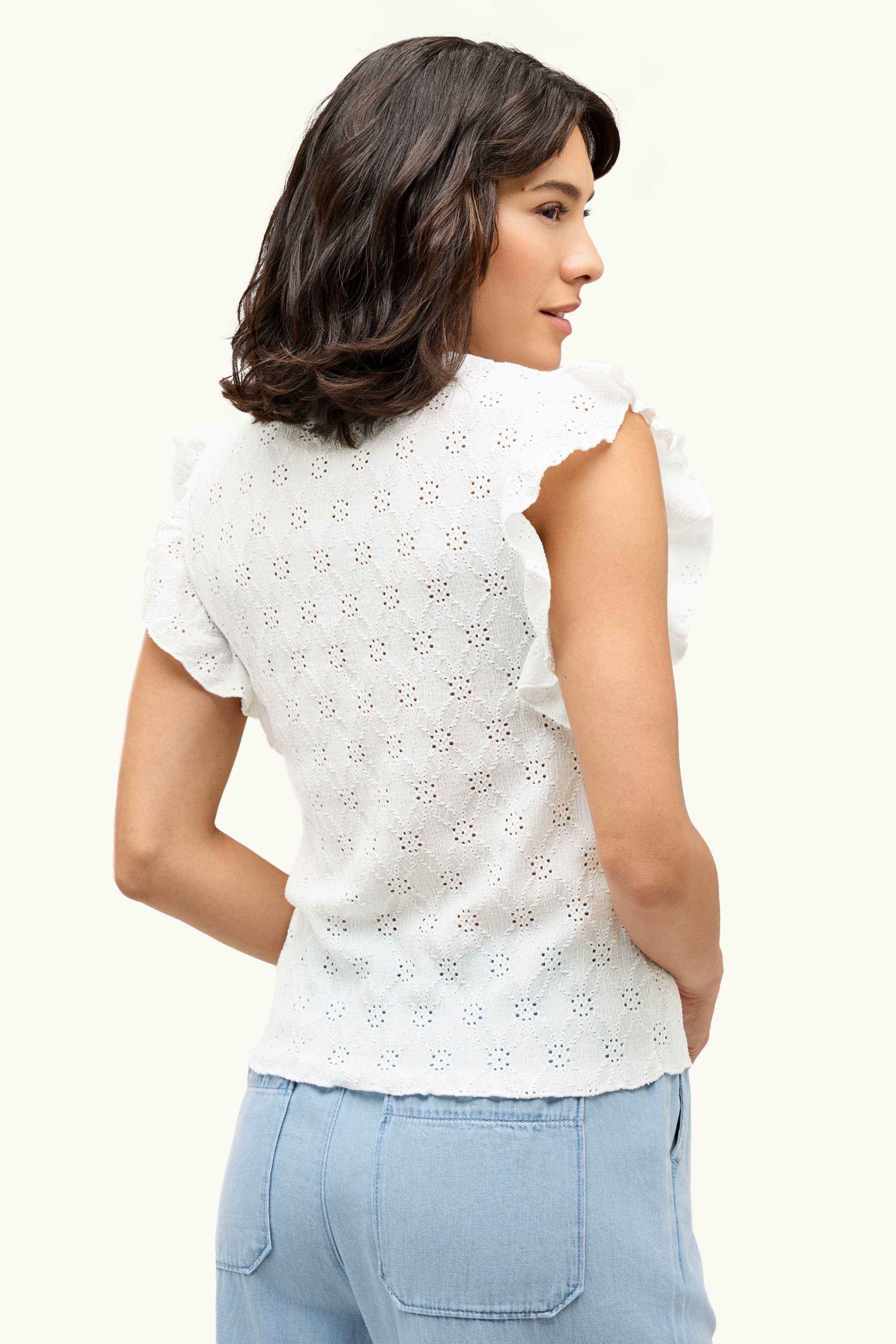 T-shirt - regular fit - broderie anglaise white